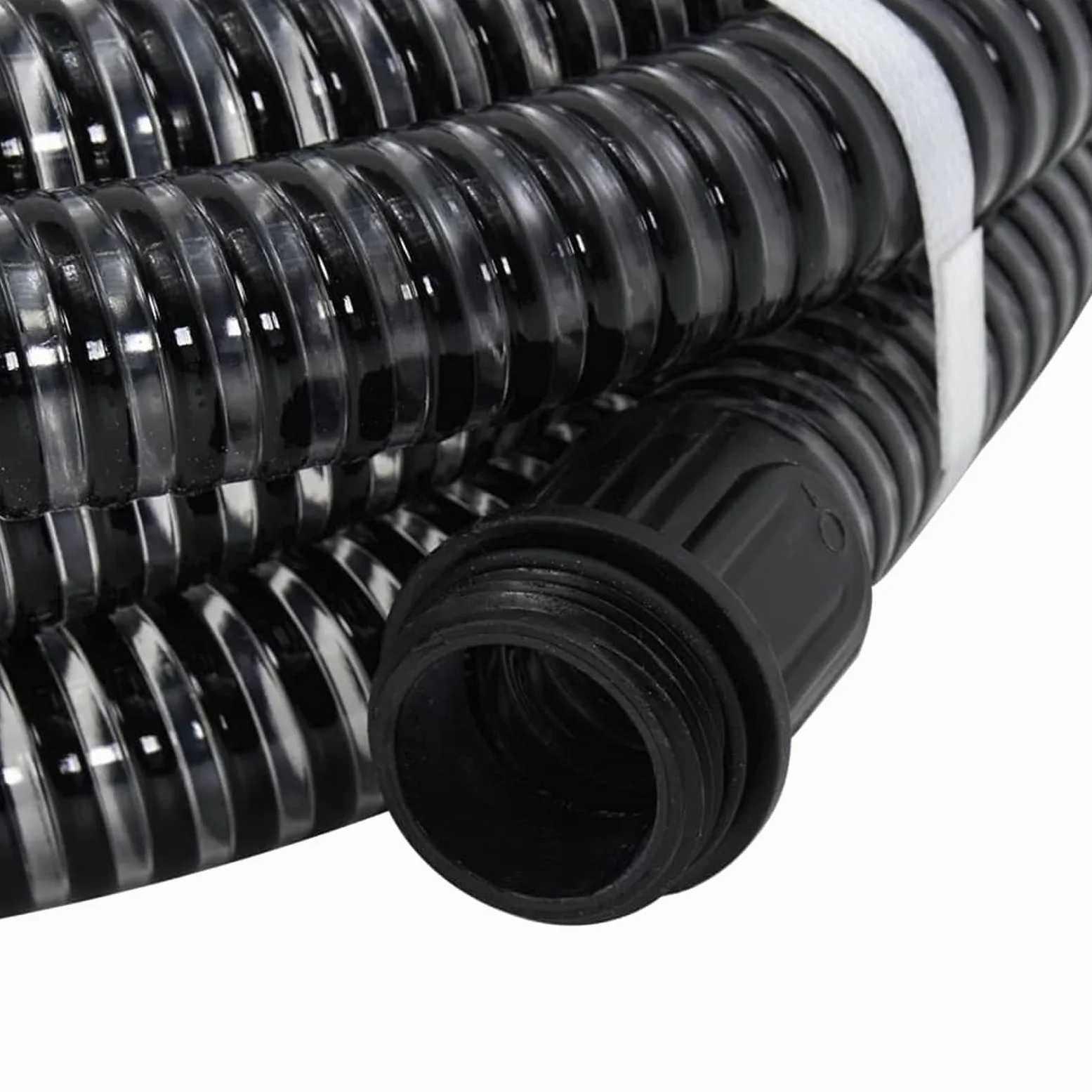 Gecheer Manguera de aspiración con conectores de latón para acueductos domésticos, filtros de agua, bombas de jardín, 15 m 25 mm, negro