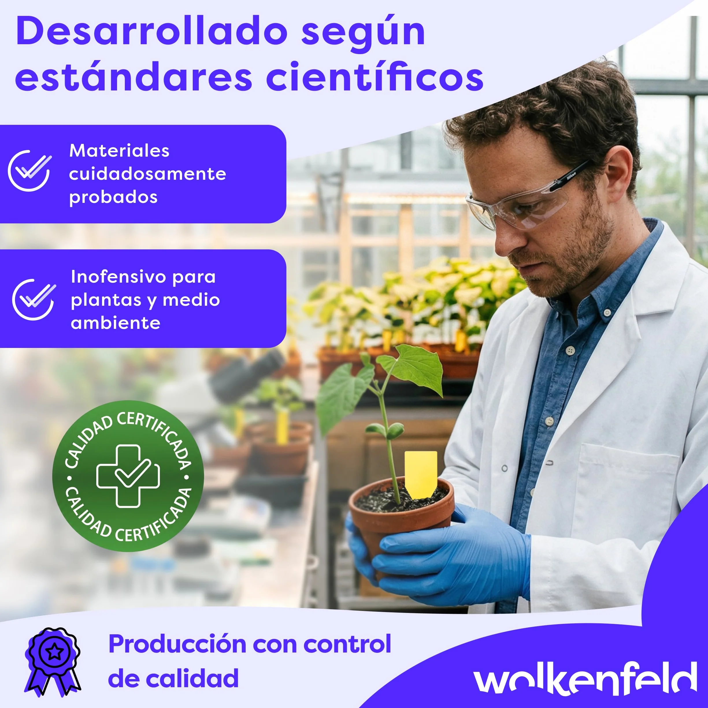 Wolkenfeld Trampa Moscas Plantas 60 Piezas Pegatinas – Trampas Amarillas para Insectos, Atrapa Mosquitos Adhesivo Doble Cara, Sin Insecticida – Interior, Macetas y Invernadero – Made in Germany