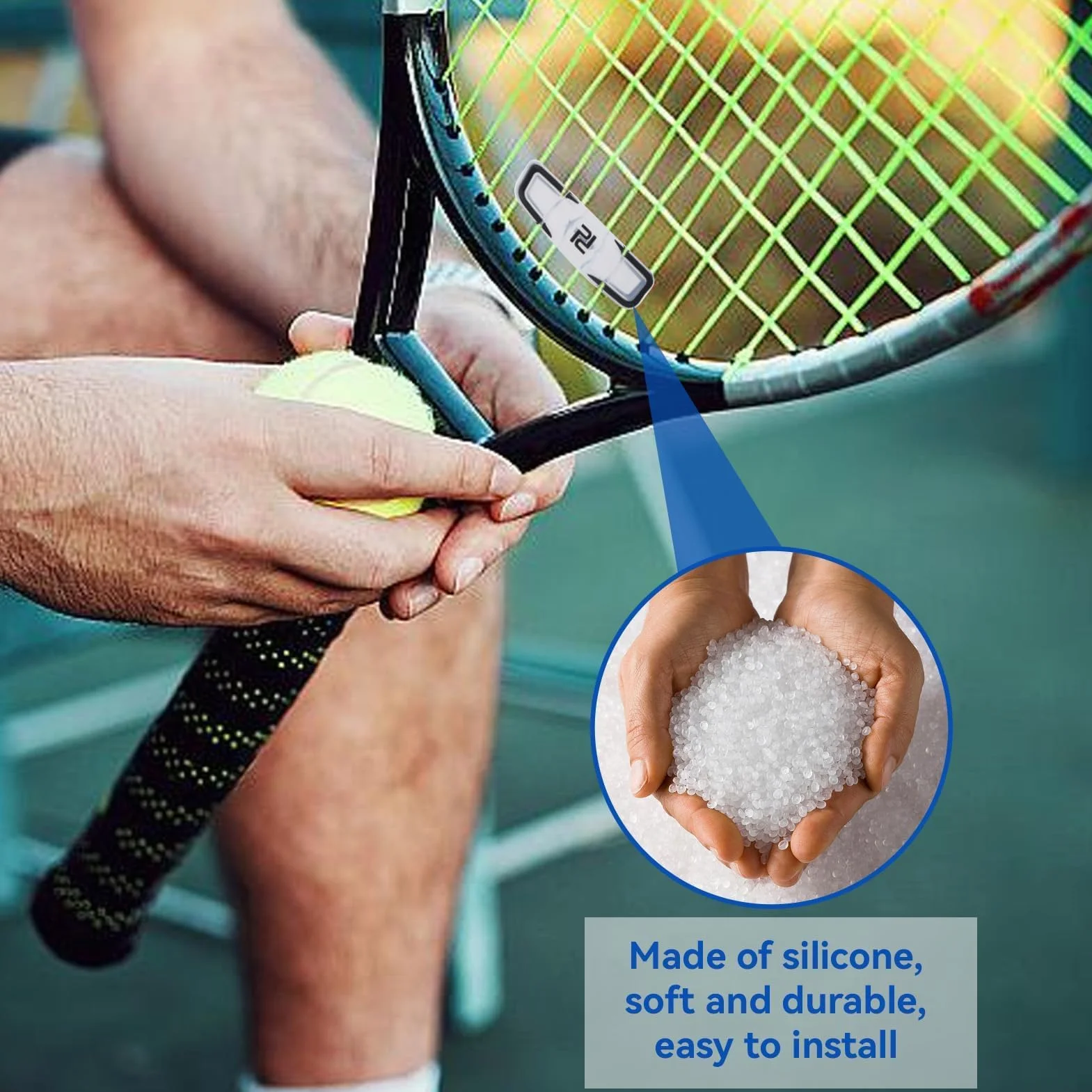 Amortiguador de Raqueta de Tenis de Silicio, 3 Piezas 65x17x8mm Amortiguadores de Vibración