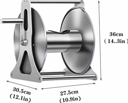 Carrete de Manguera de Acero Inoxidable for Montaje en Pared, Soporte portátil de Metal for mangueras de jardín, Soporte for tuberías de Agua(B G2)