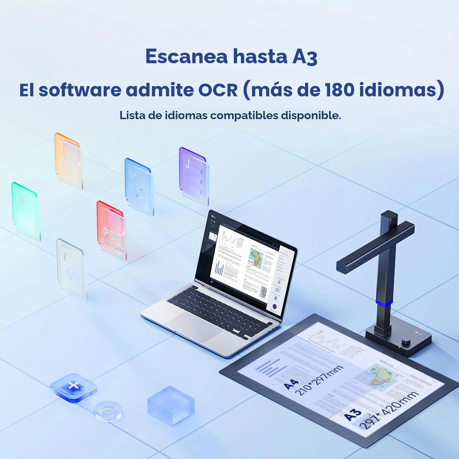 CZUR Shine Ultra Escáner de Libros 13 MP OCR Portátil A4/A3 Alta Velocidad