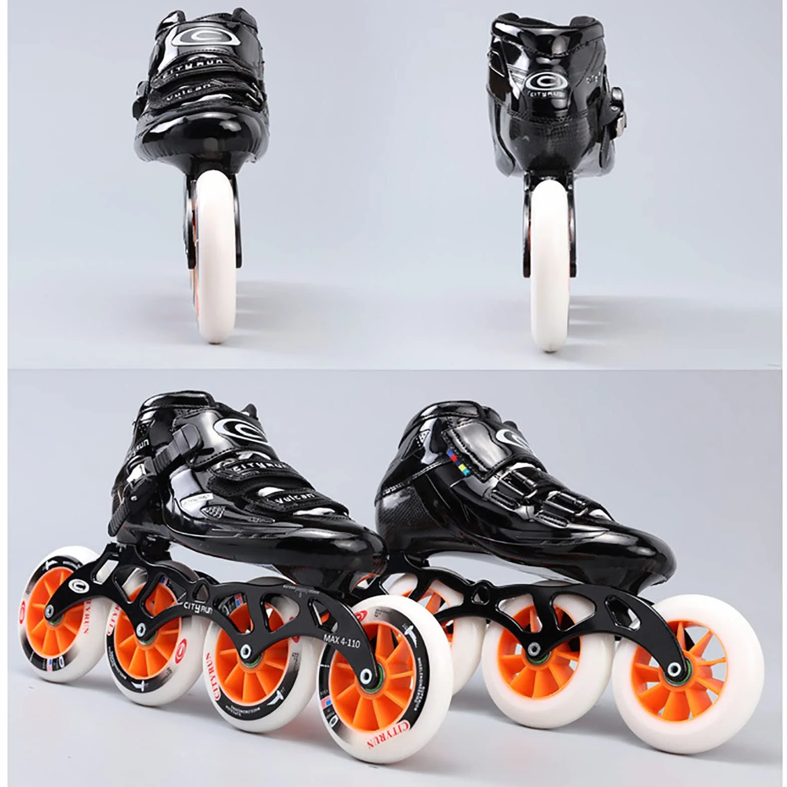 Patines de Fibra de Carbono de 4 Ruedas Profesionales, Patillas de Velocidad en Línea para Exteriores