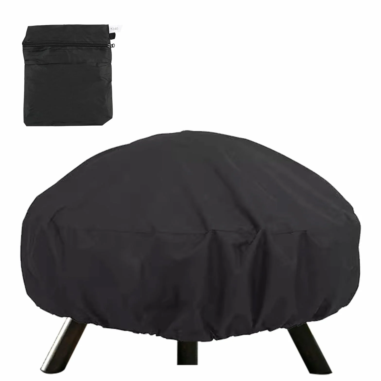 92X51cm 420D Cubierta Redonda para Brasero Impermeable, Funda Barbacoa Redonda, Cubierta para Fogatas Hoguera Brasero, Funda Protectora para Hoguera de Jardín BBQ Exterior, Tela Oxford (92X51cm)