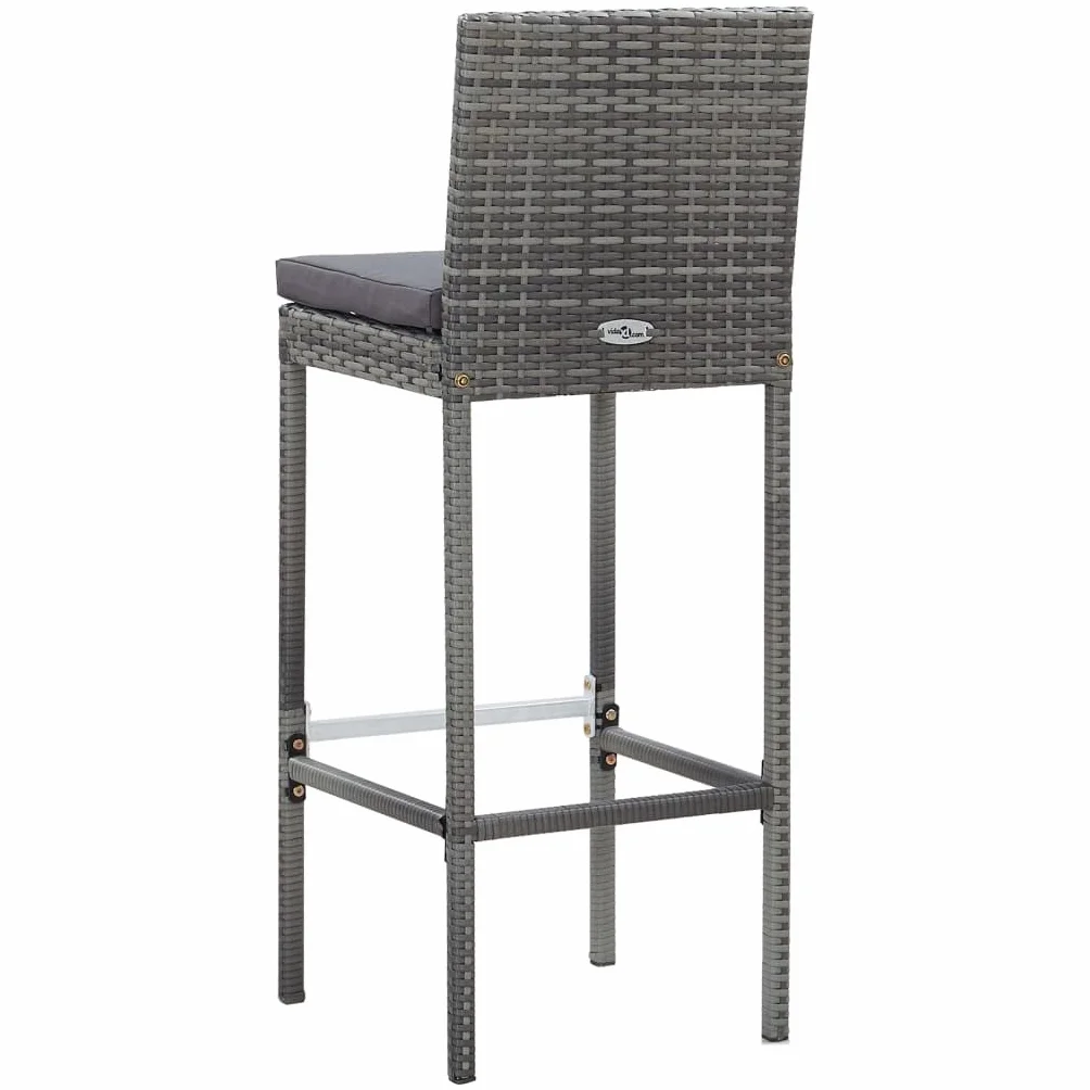 vidaXL Muebles de Bar Jardín 9 Piezas Patio Conjunto Casa Exterior Comedor Aire Libre Asientos Balcón Ratán Sintético Gris Madera Acacia