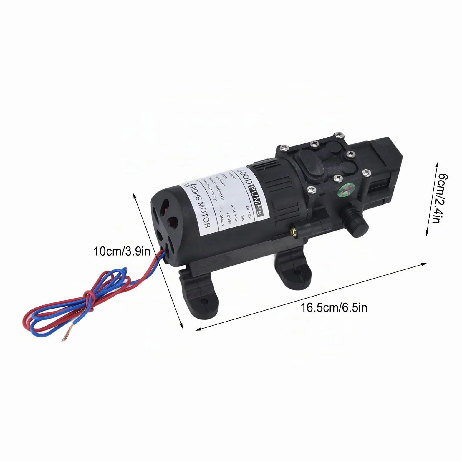 Bomba de Diafragma Automática DC 12V, Bombas de Diafragma. Presostato autocebante Bomba Agua 70 W 8 L/min diafragma presión Micro Alta con Interruptor Camping vehículos