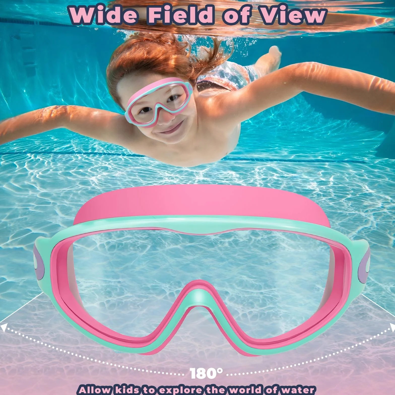 Gafas de Natación para Niños Protección UV Antivaho, Paquete de 2