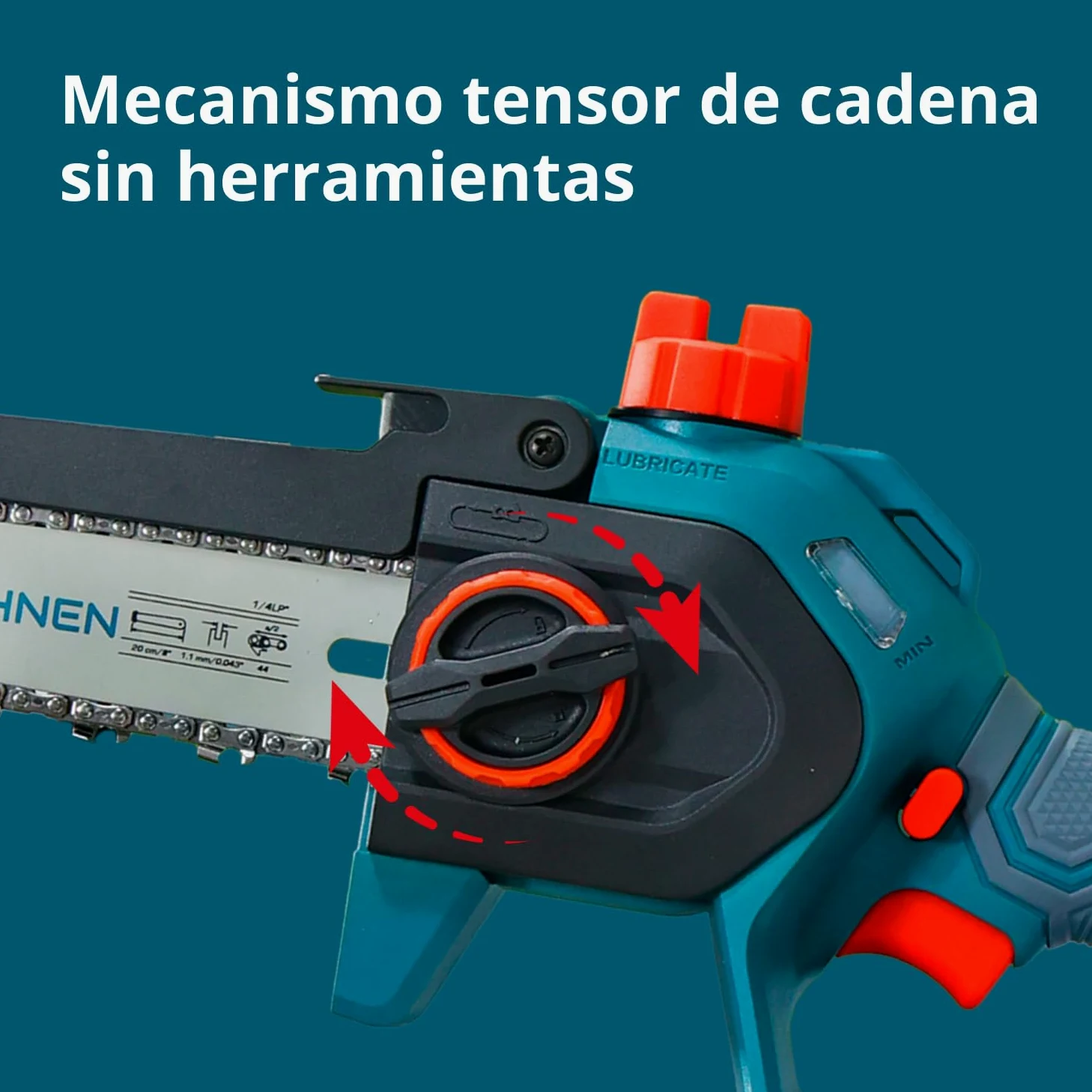 K&S Könner&Söhnen KS MCS20V-8 Case - Minimotosierra con batería de 8 pulgadas, motosierra eléctrica de mano con lubricación automática de cadena, sierra con batería de una sola mano con cargador de