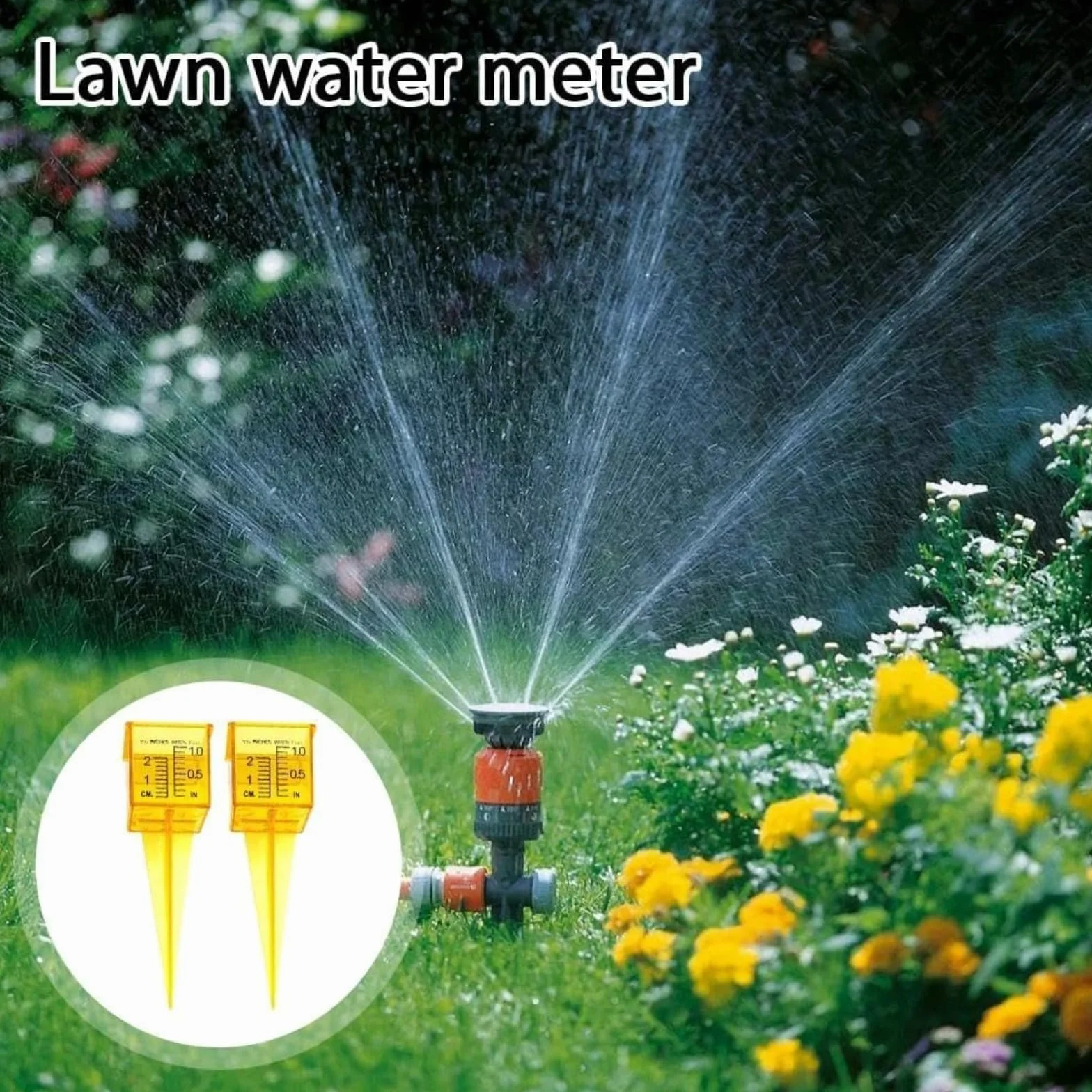 Pluviómetro de 1,5 pulgadas para exteriores con gran apertura, medidor de agua de plástico transparente para césped y jardín, medidor de lluvia de color amarillo brillante, 10 unidades