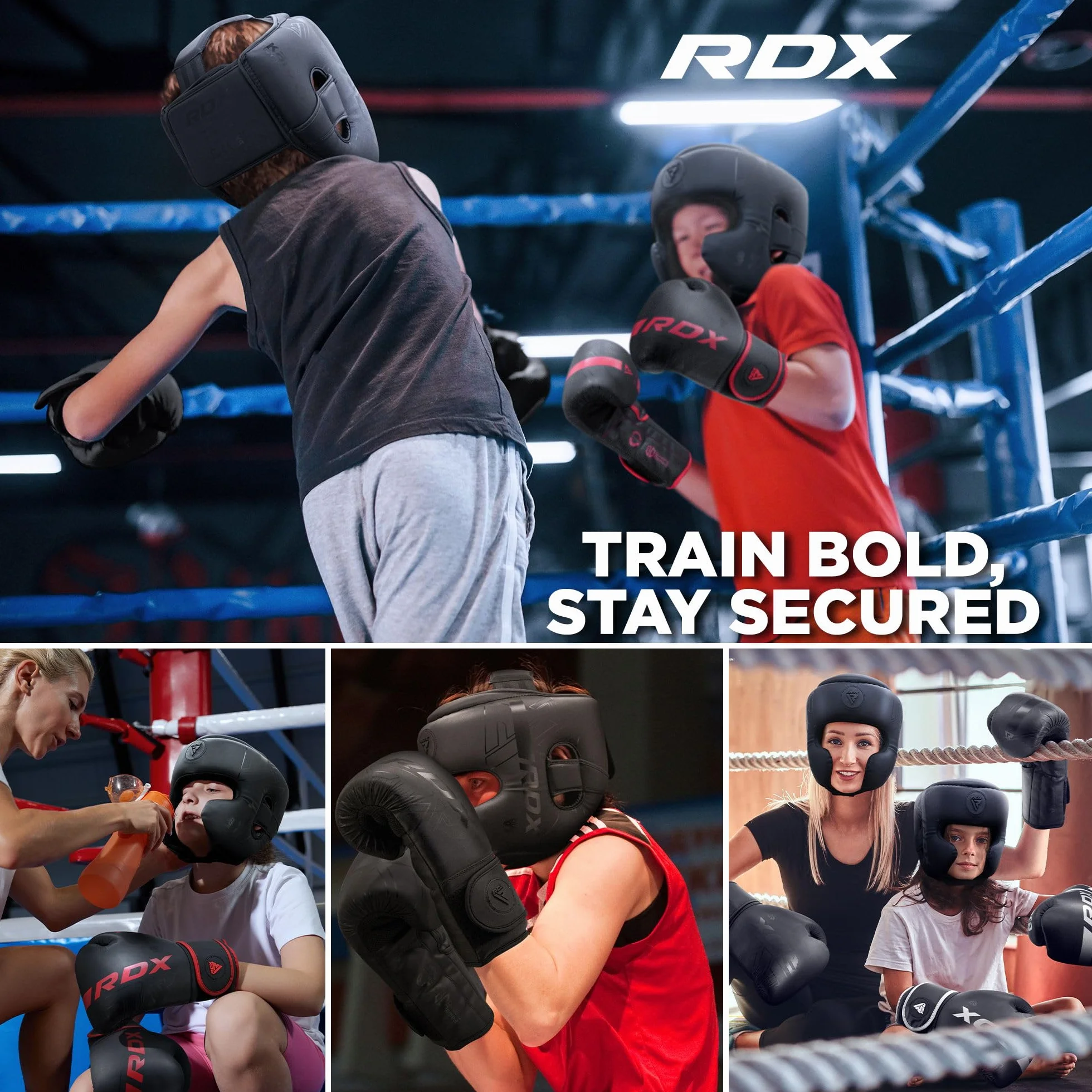 RDX Niños Cascos Boxeo MMA Helmet para Entrenamiento Muay Thai, Maya Hide Cuero Kara Head Gear