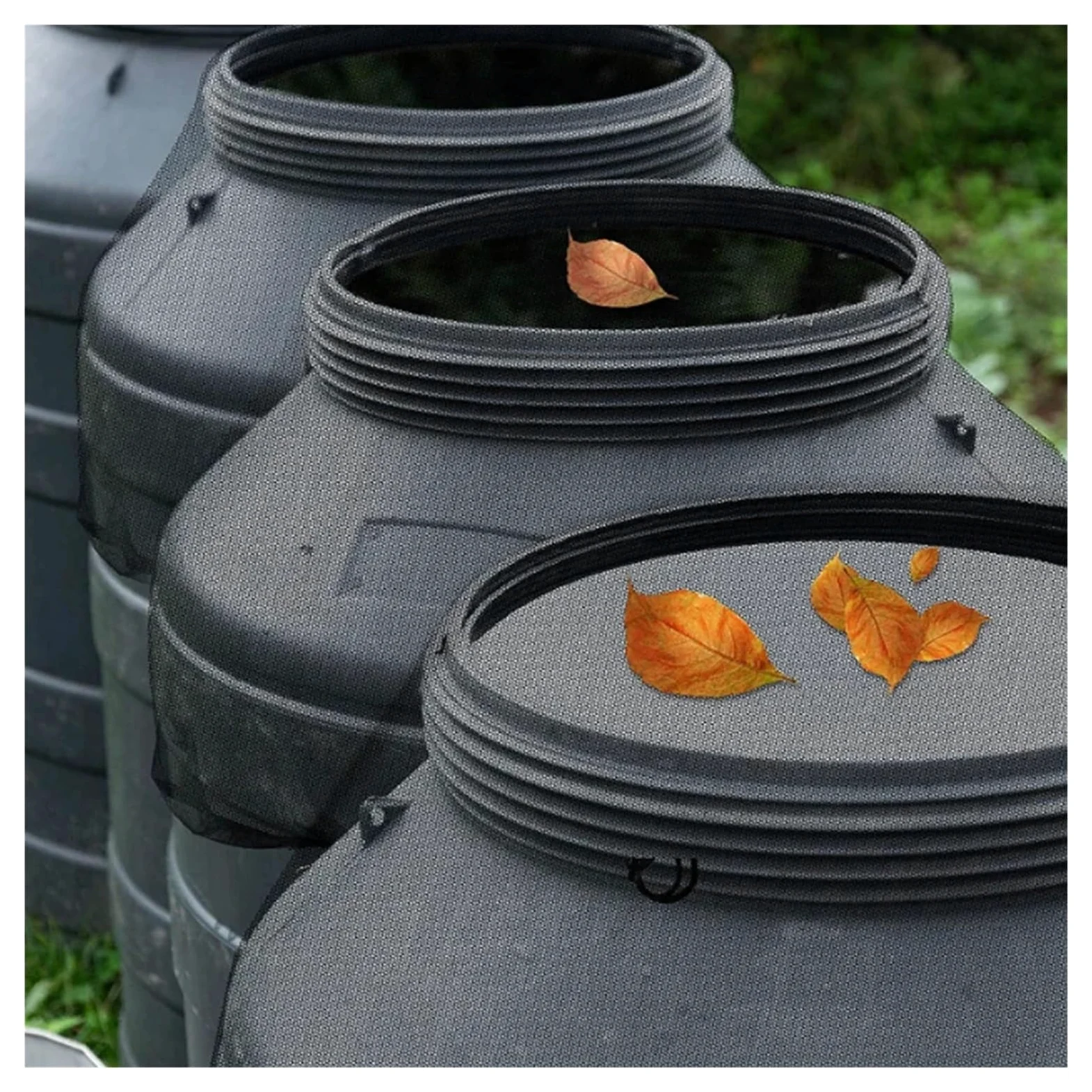Cubierta para cisternas de Agua de Exterior, Cubierta de Red Barril Lluvia Malla poliéster Ajustable con Filtro cordón, 60-120 cm | 6pcs,120CM