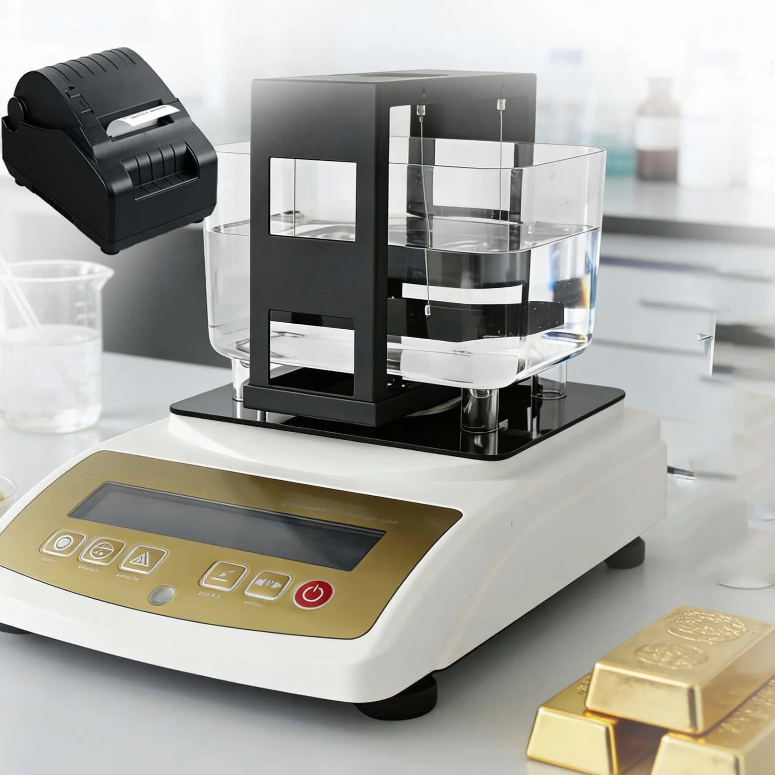 Máquina probadora digital de oro y plata con medidor de densidad, pruebas no destructivas, resultados de prueba imprimibles, ideal para pruebas de oro, plata y jade