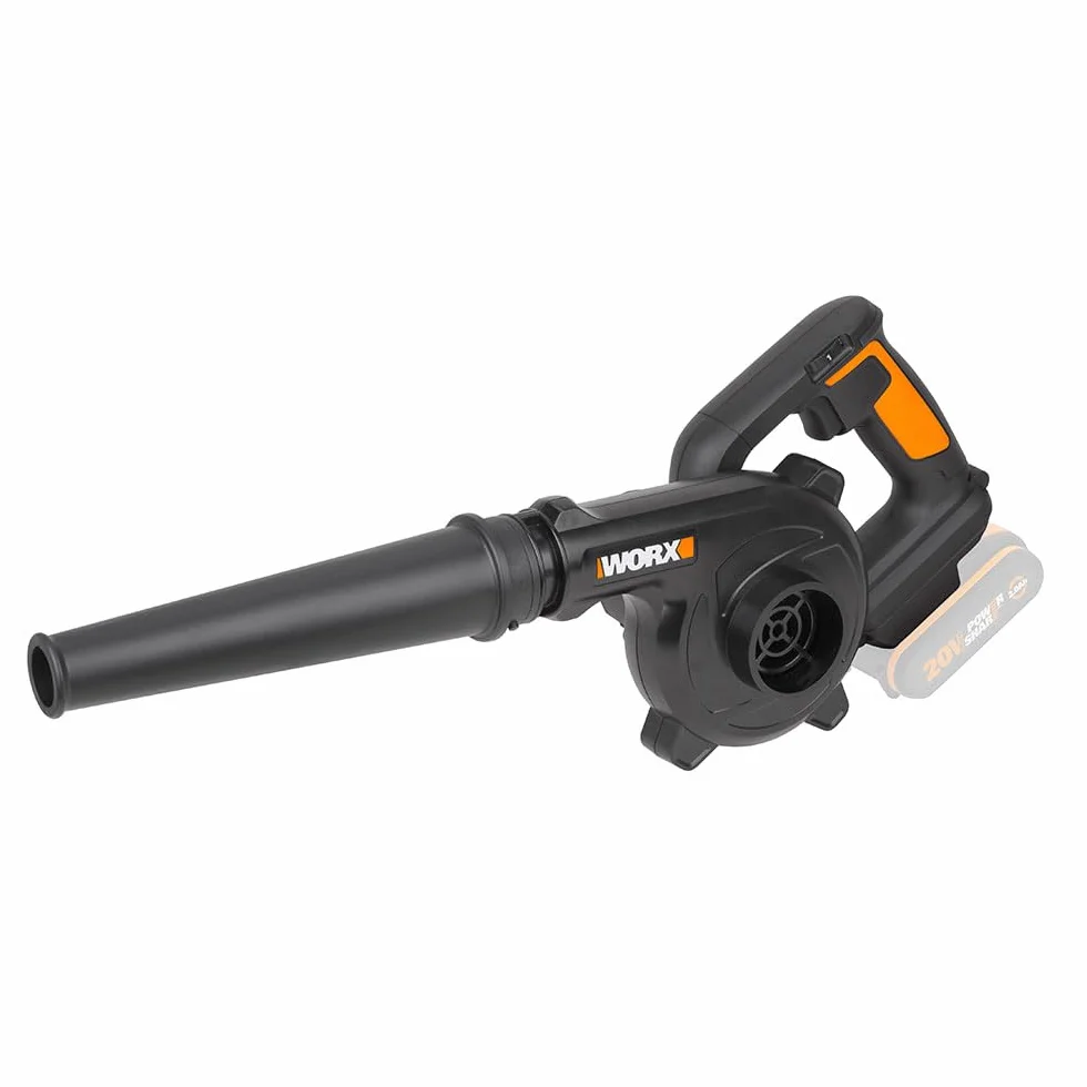 WORX Soplador Ligero 20V Máx. | PowerShare | WX094.9 | No Incluye batería ni Cargador| | 3 velocidades, ergonómico y Potente | Ideal para soplados de Taller Negro