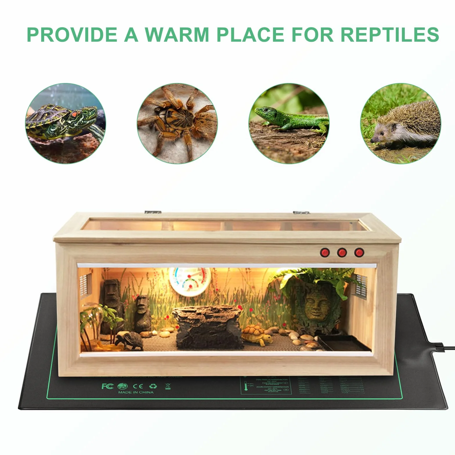 RIOGOO Alfombrilla térmica para Plantas de semillero, Resistente al Agua, para Invernadero, Duradera, de 10 "x 20,75", para propagación térmica de germinación (Paquete de 2)
