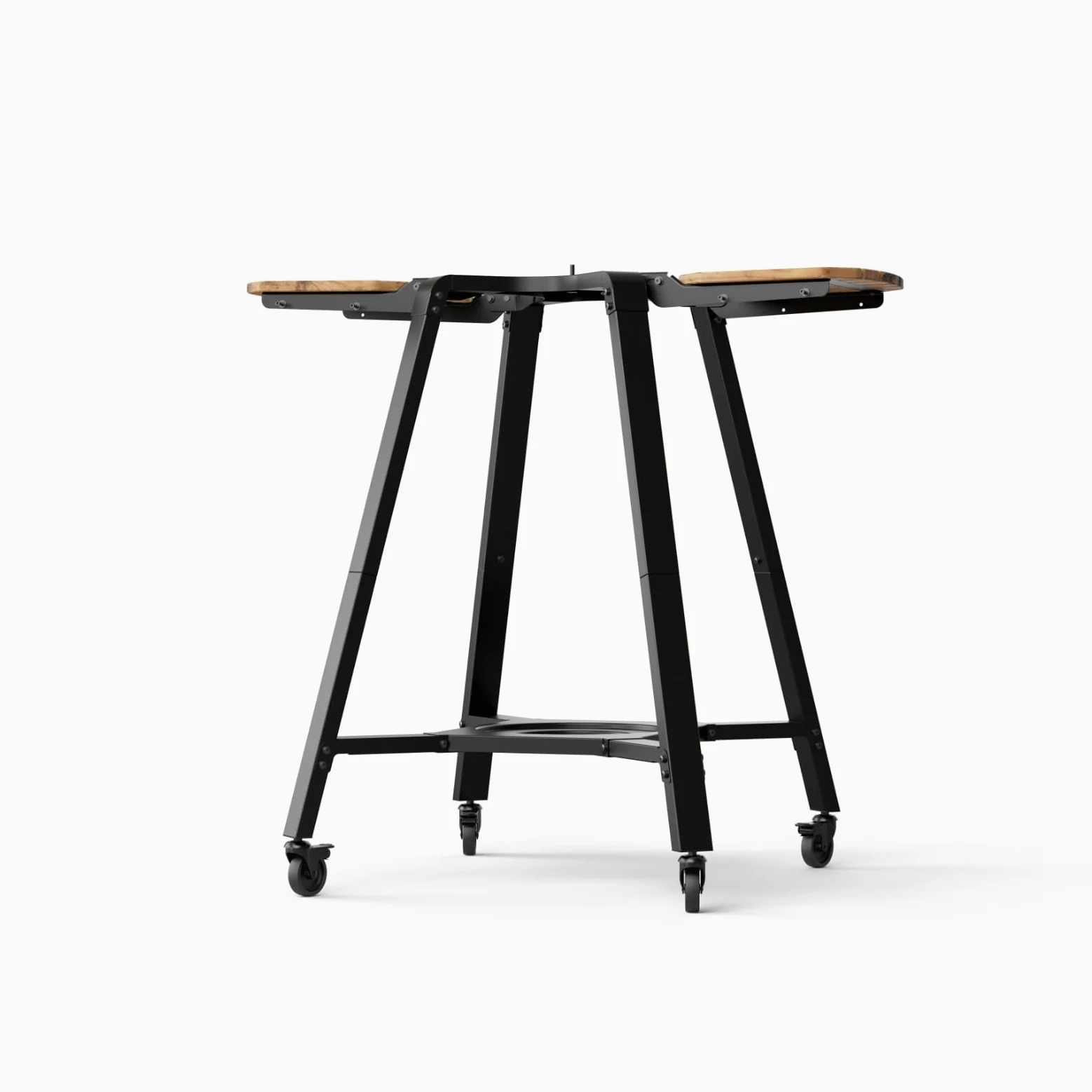 Gozney Arc & Arc XL - Soporte para horno de pizza, soporte para exteriores con ruedas de bloqueo, alas de madera ajustables para ingredientes y herramientas, ganchos para colgar utensilios de cocina