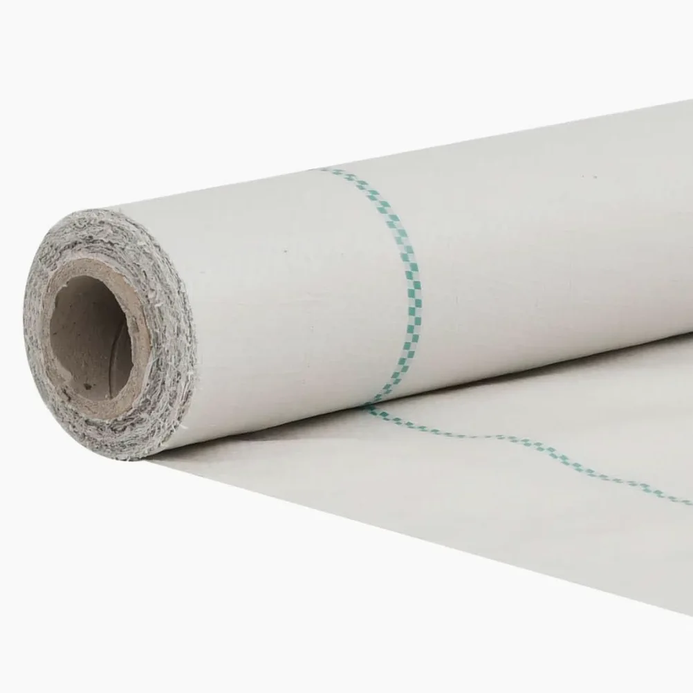 Fieltro blanco para malas hierbas 0,5 x 100 m de polipropileno, fieltro para jardín con rayas verdes cada 20 cm, 60 g/m², tejido de suelo transpirable para arriates, terrazas, caminos, grava