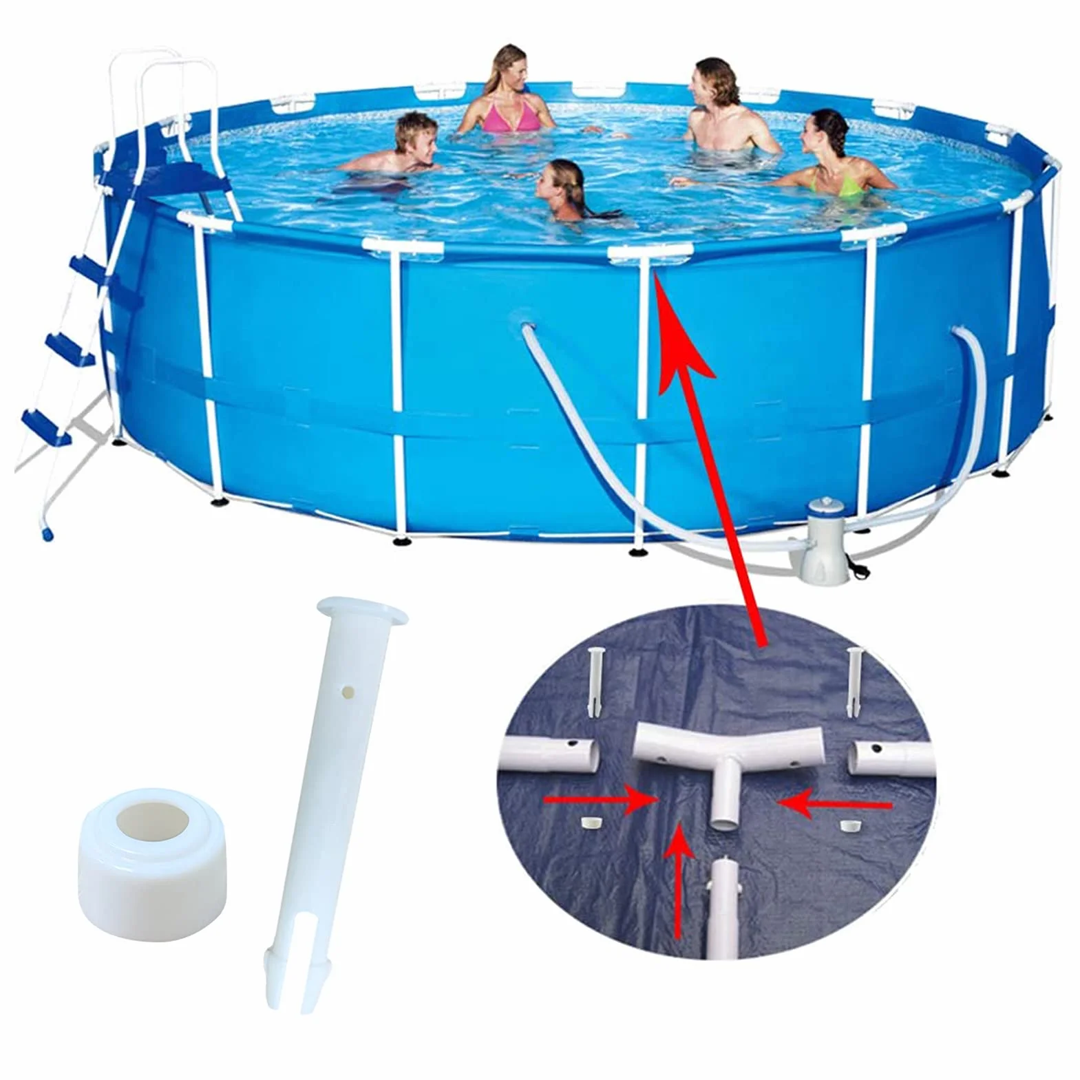 12pcs Pasador de Pasador de Repuesto para Piscina,Piezas de Repuesto para Marco de Piscina,Intex Piezas,Repuesto de Piscina de Plastico,Piscinas Intex Redondas,Repuesto para Piscina (24pcs)