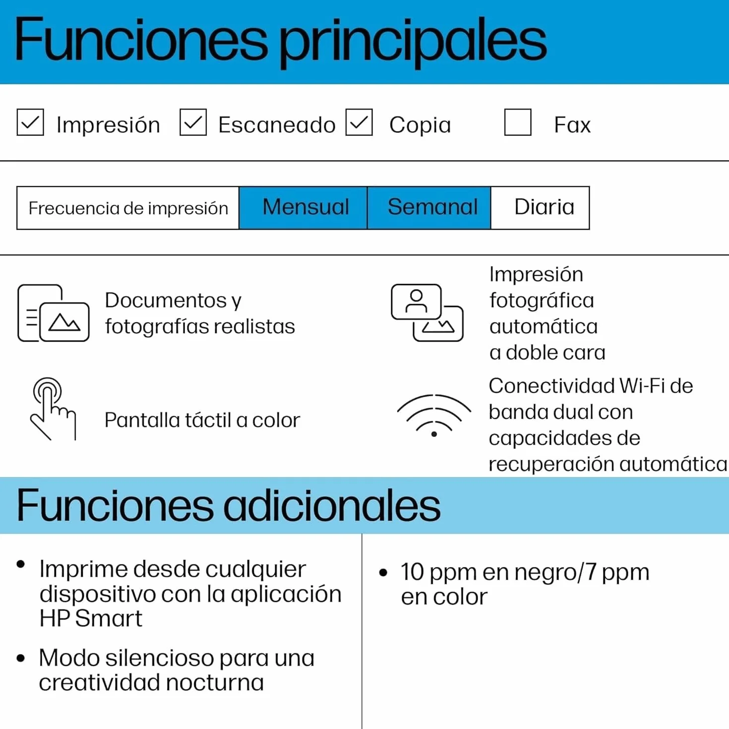 HP Envy 6120e Impresora multifunción de inyección de tinta A4 color Wi-Fi impresión doble cara automática 10 ppm Instant Ink Blanca