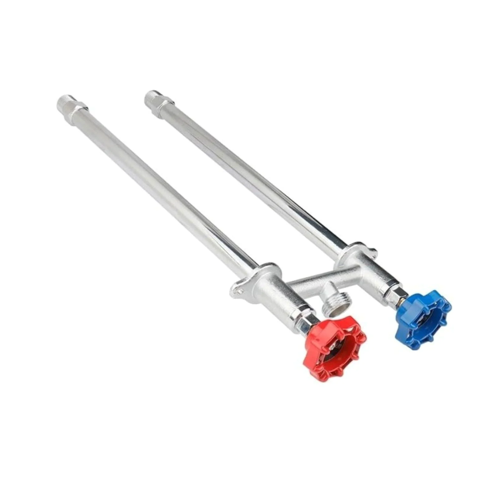 Grifo de agua exterior No Frost para agua caliente y fría, grifo de latón con superficie cromada, conector MIP de 1/2 pulgadas x 3/4 pulgadas, grifo de jardín para clima invernal (dinero largo)