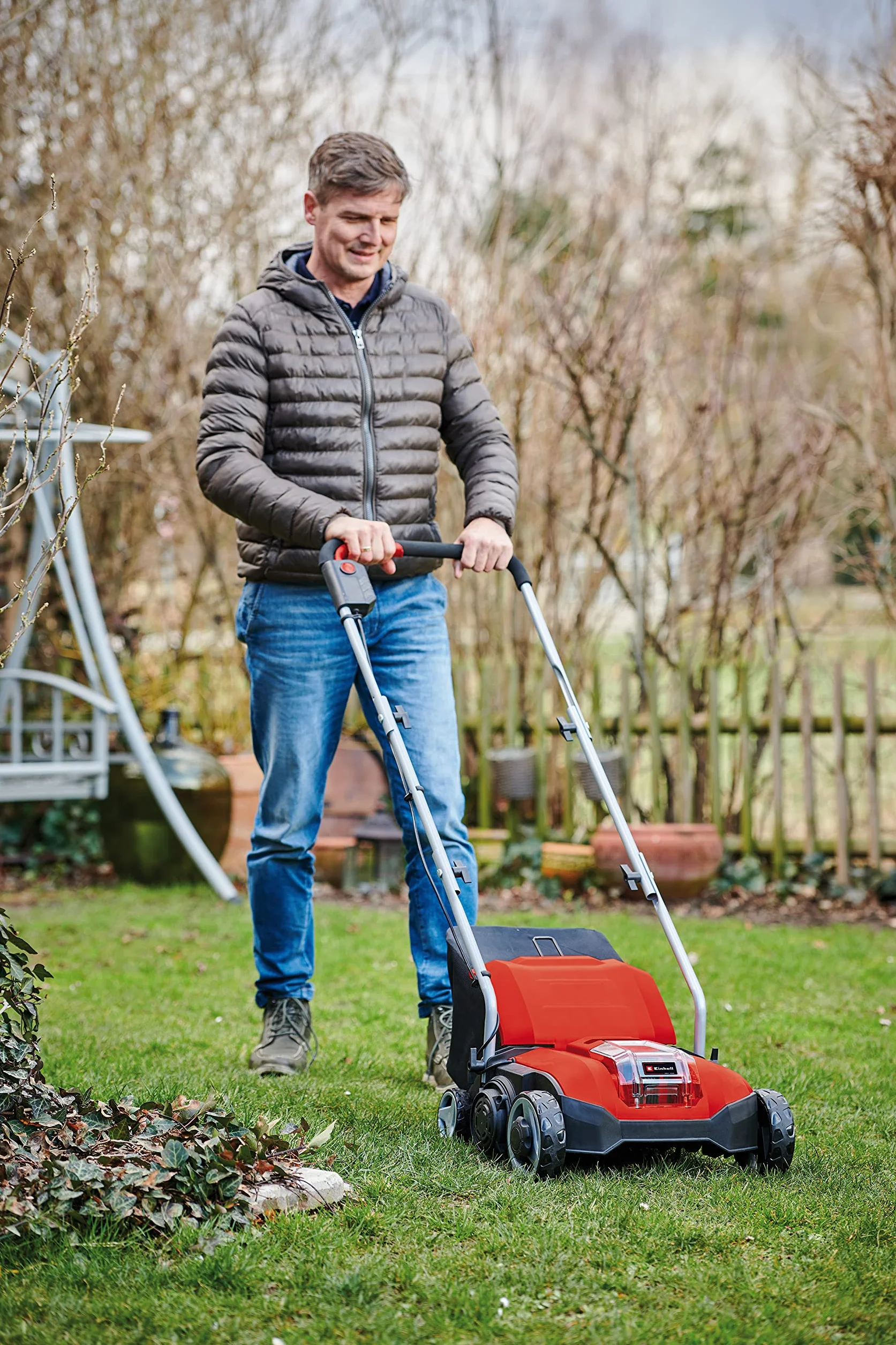 Einhell Escarificador con batería GC-SC 18/28 Li-Solo Power X-Change (Iones de Li, Rodillo de Cuchillas de 28 cm, Ajuste de Profundidad de Trabajo de 3 Niveles, sin batería ni Cargador)