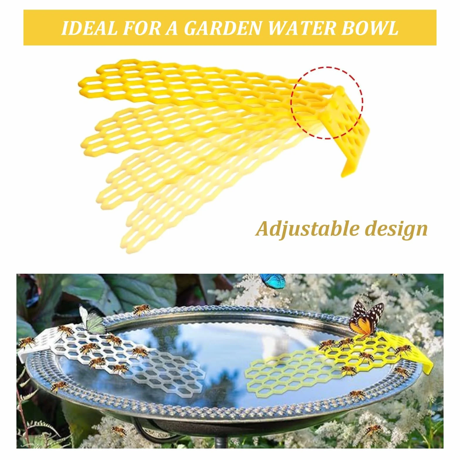 3 Escaleras Flotantes para Abejas - Isla de Colmena Plegable en Plástico | Bebedero Seguro para Polinizadores en Jardines, Huertos y Colmenares (Antiahogamiento)