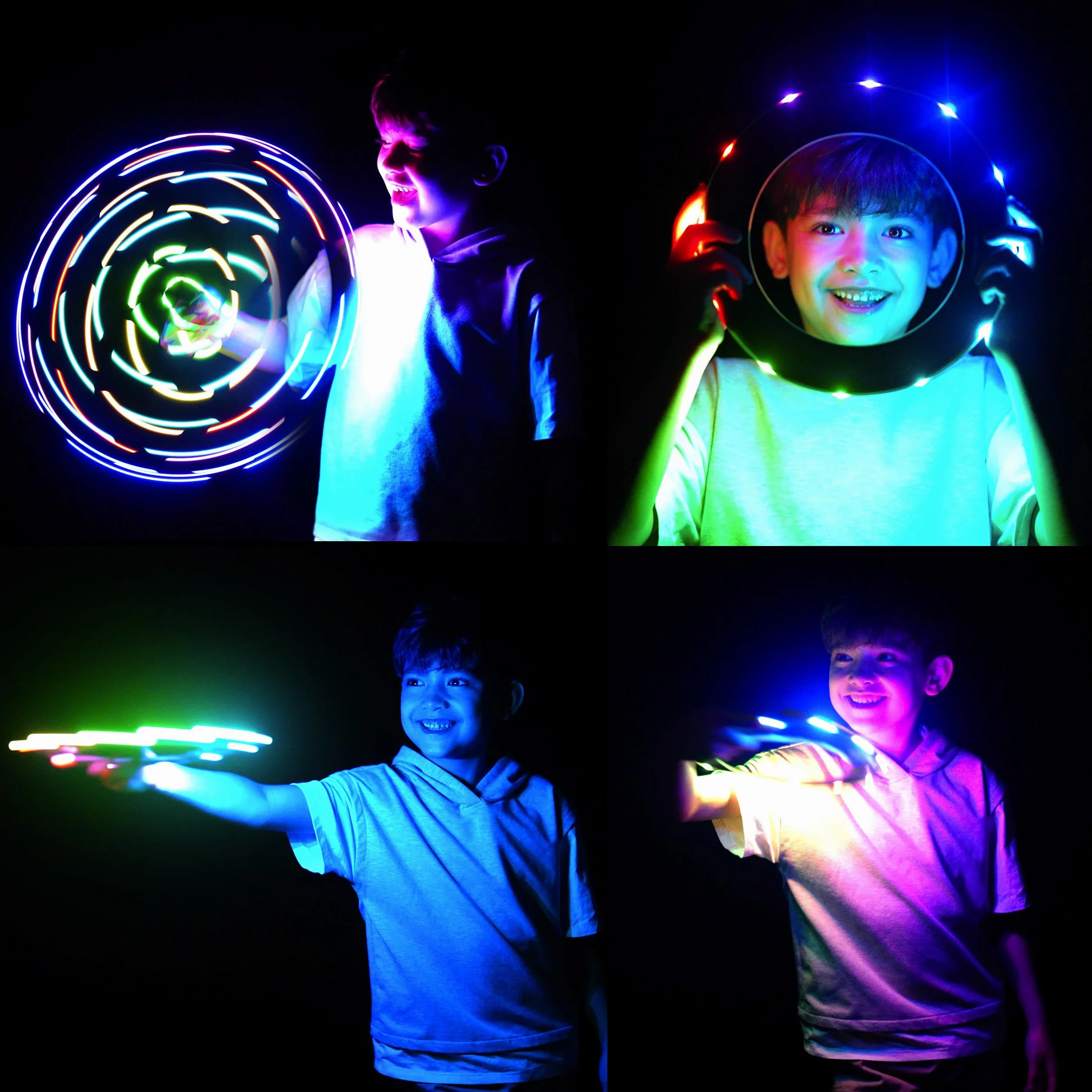 TOSY Flying Ring 12 Monocolor LEDs Impermeable Juguete para Piscina Playa Camping
