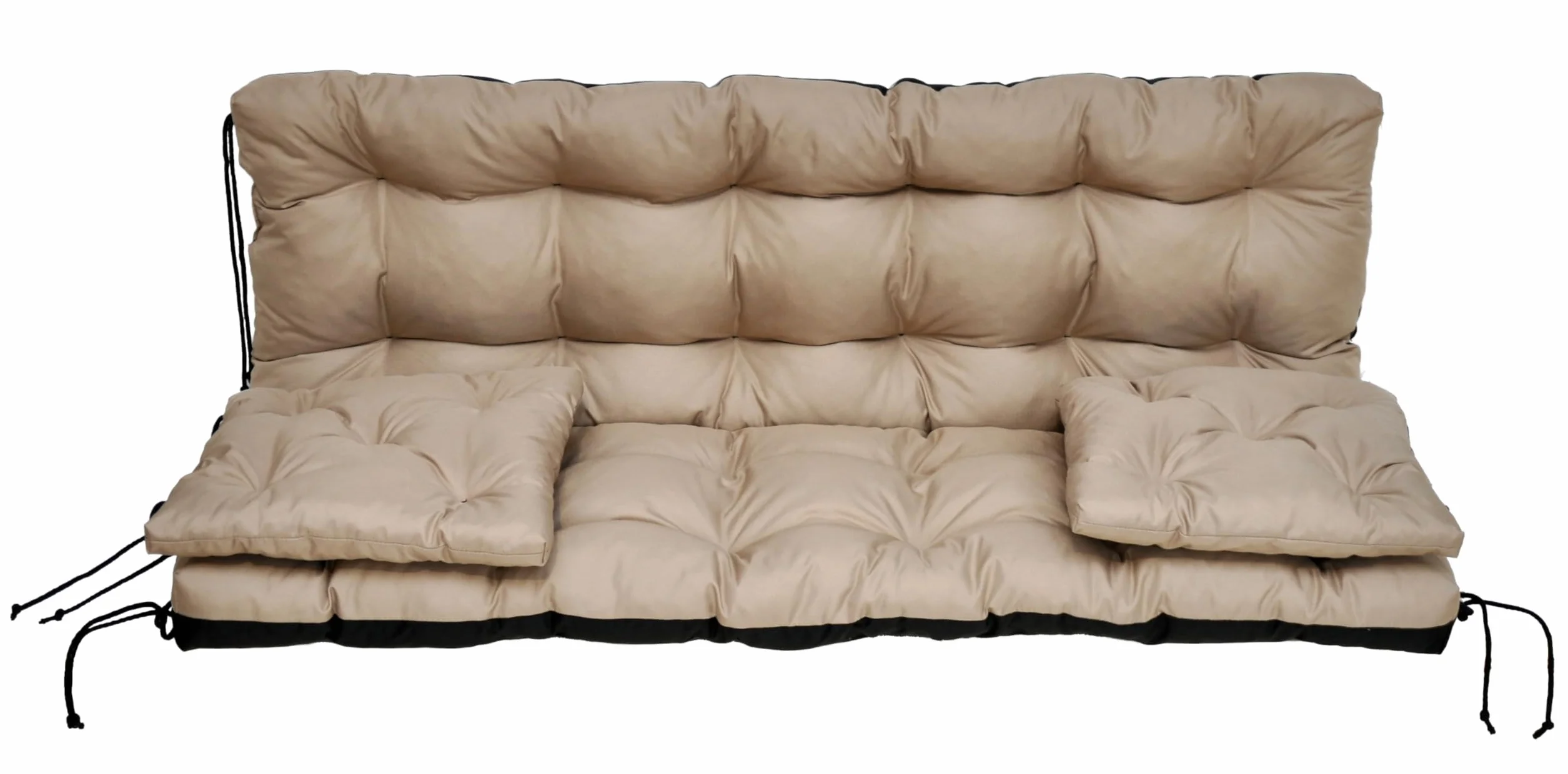 Cojín para columpio de jardín, cojín para columpio de 150 cm, cojín para columpio, cojín para balancín de Hollywood, cojín de jardín, cojín de banco (Beige)