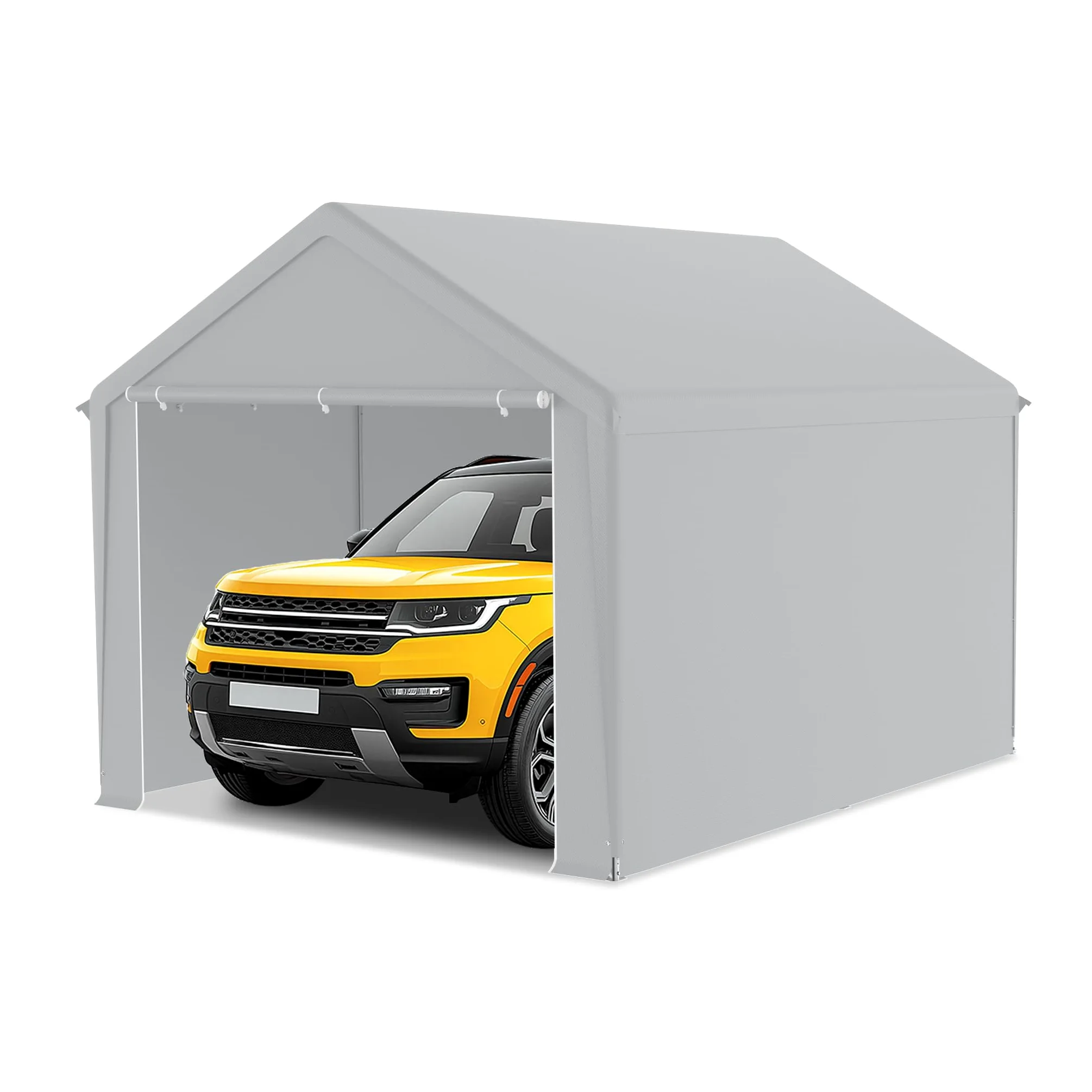 FIVMEN Carport 3x4 m con paredes laterales extraíbles resistente al invierno para coche SUV camión gris