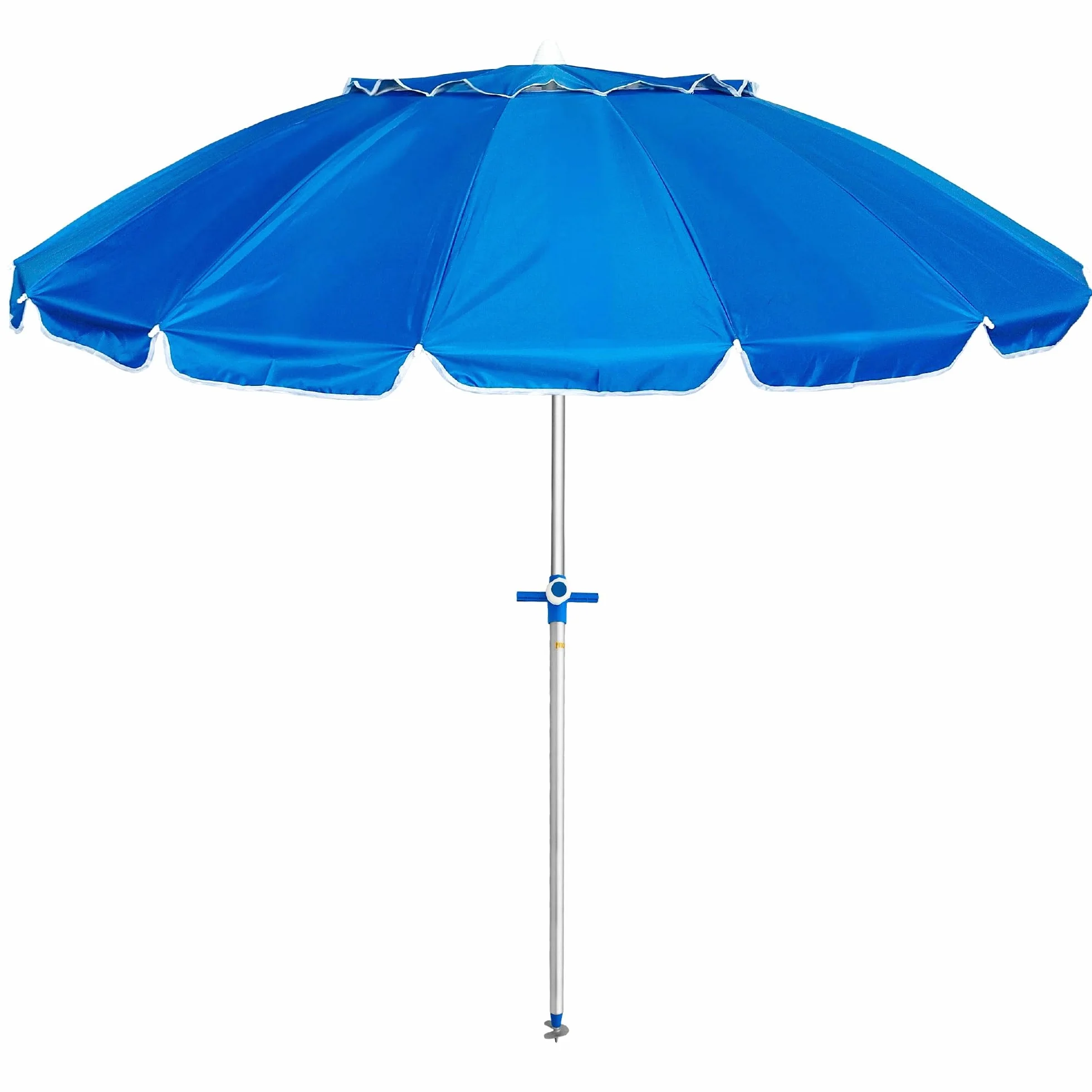 Pincho Sombrilla Playa Grande 240 Cm, Antiviento Hasta 35Km/H, Proteccion UV 50, Tubo Aluminio, 16 Varillas Fibra Vidrio, Palo Reclinable, Sombrilla Plegable Playa, Ligera, Bolsa Transporte