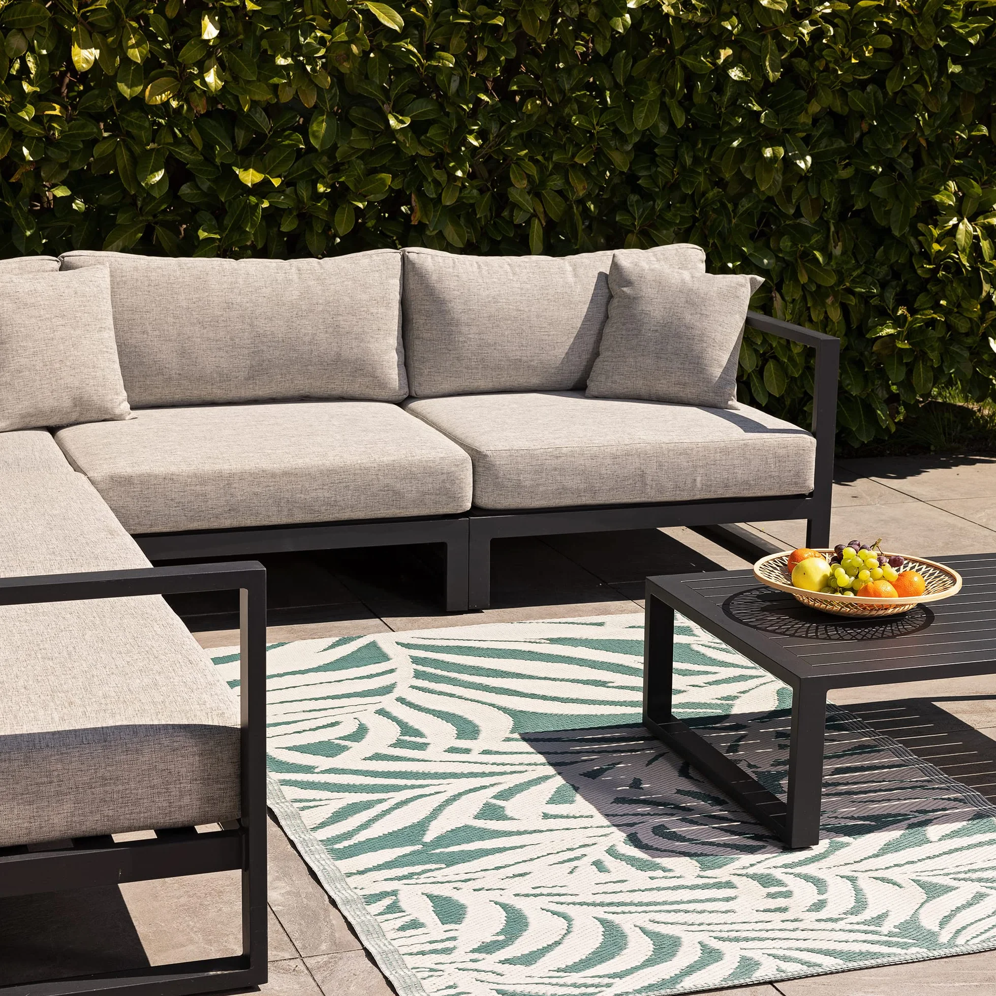 JEMIDI Alfombra para Exteriores 180 x 120 cm - Alfombra de Polipropileno para Exterior jardín terraza balcón - Resistente a la Intemperie y Lavable