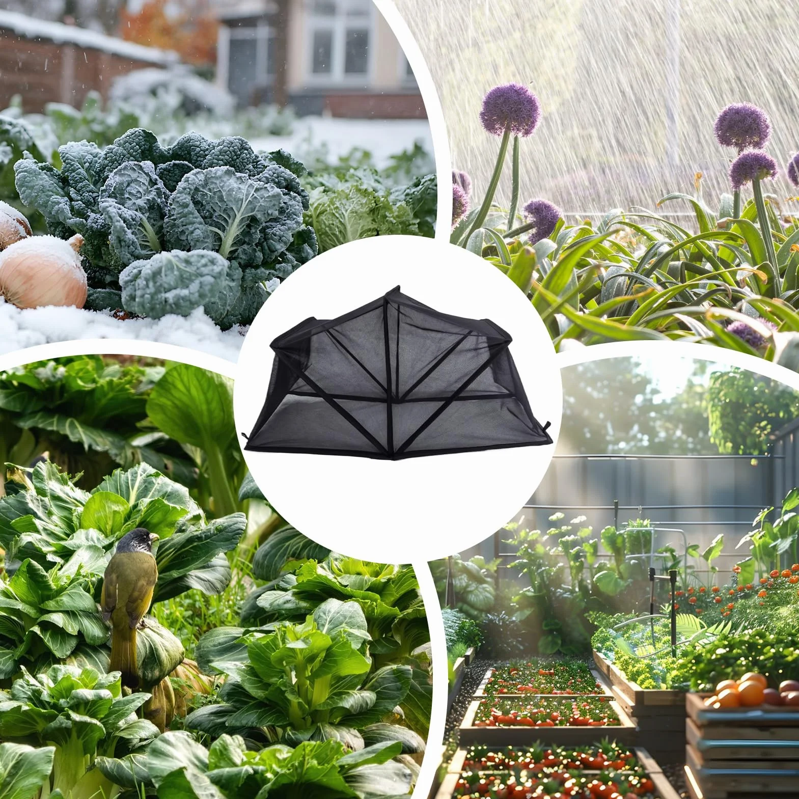 Cubierta para Huerto Elevado contra Animales - Malla Protectora para Semilleros | Malla Protectora de Plantas - para Agricultores Jardineros Cultivos Flores Patio Balcón Granja Invernadero y