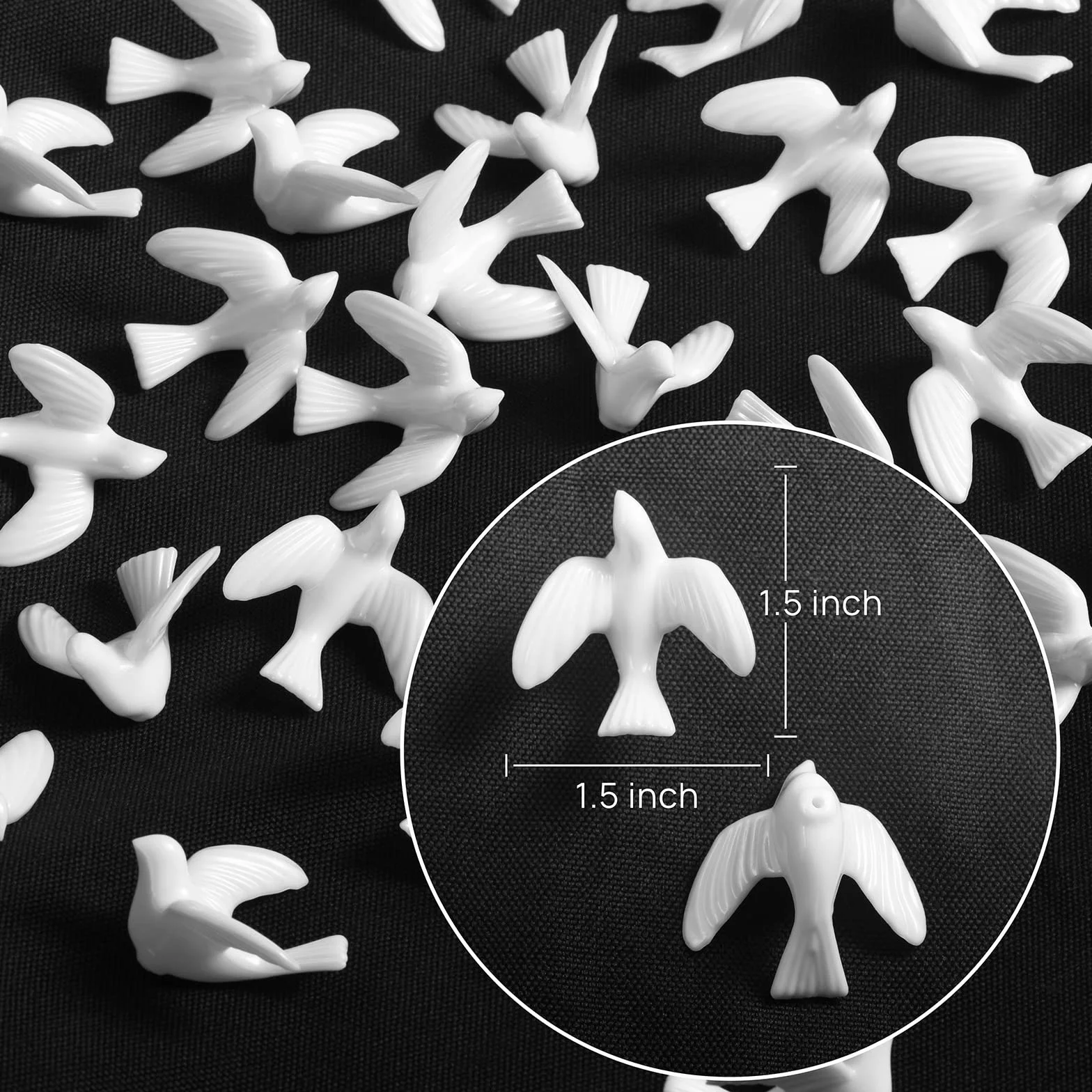 ZZYFGH 24 Piezas de Mini Paloma Blanca para Manualidades, Figuras de pájaros en Miniatura de 1.5 Pulgadas a Granel para decoración de Tartas de Boda