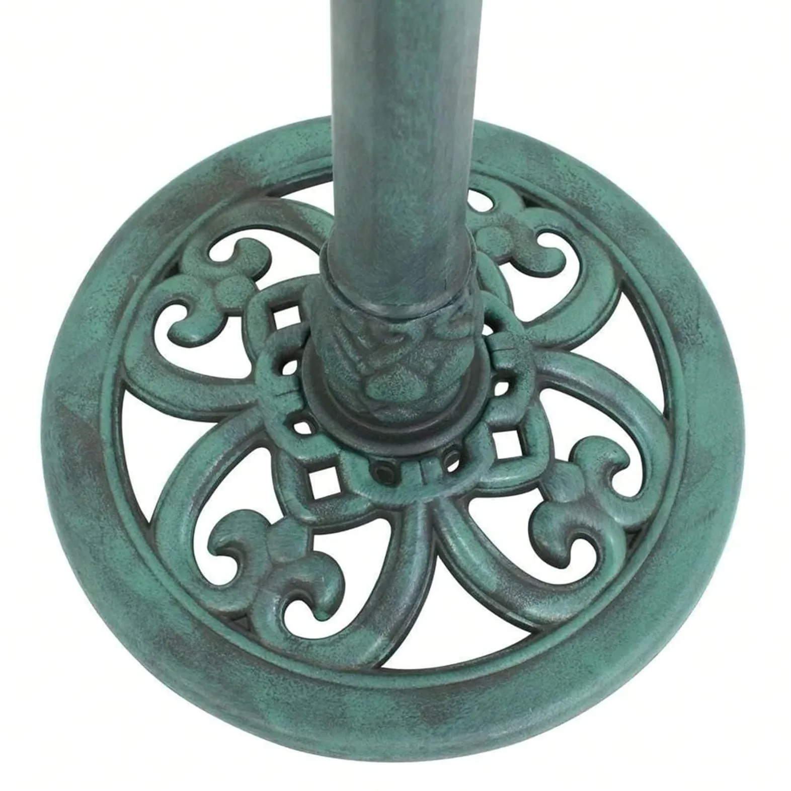 Metal Bebedero pajaros con Pie Baño for pájaros de Lujo 28" Verdigris ensamblado | Comedero for pájaros Jardín al aire libre Patio trasero