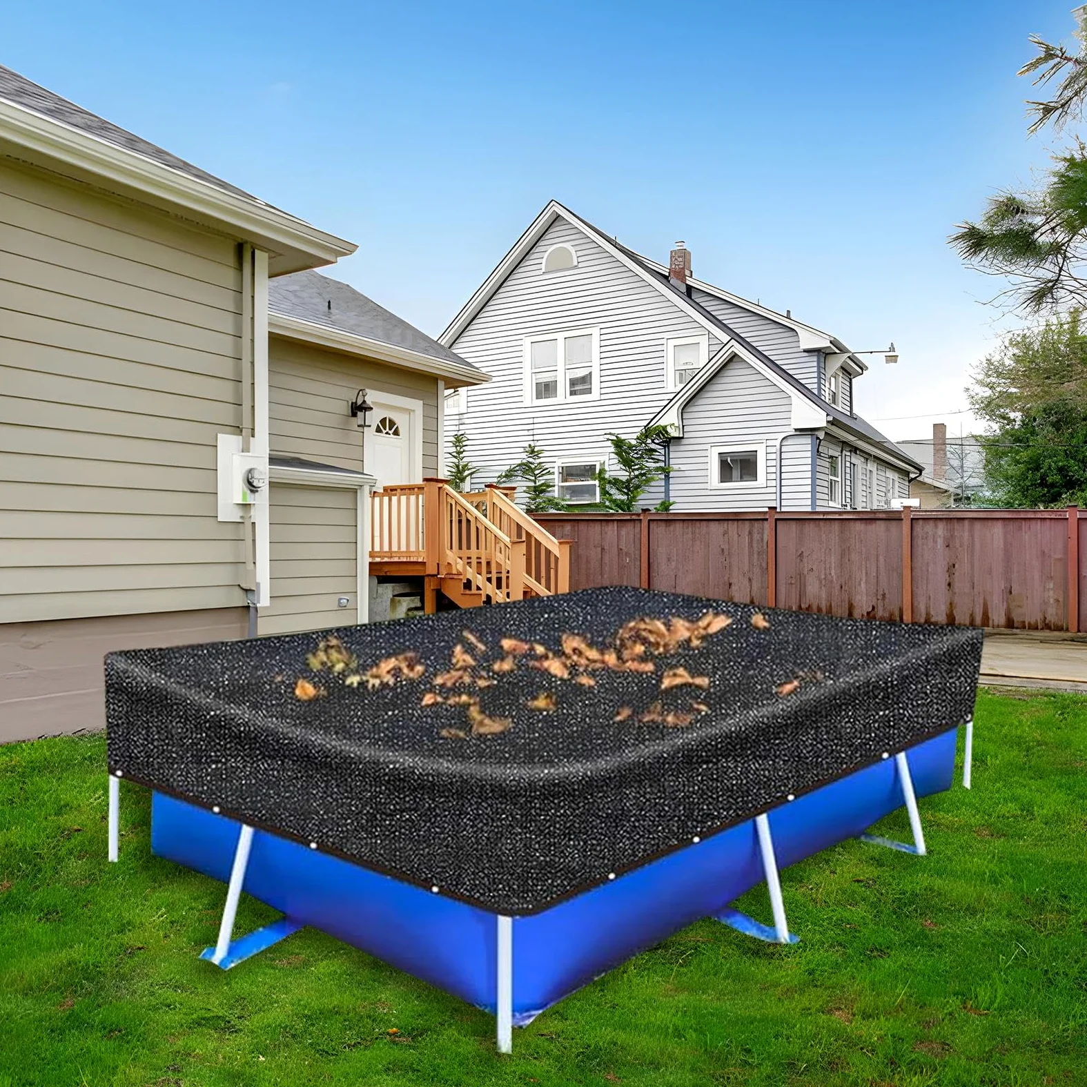Deja la Red en la Piscina de Tierra, Red de Las Hojas ovaladas | Red de Malla Fina para desechos de Piscinas - Red de Hojas para Cubiertas de Invierno ovaladas enterradas para el hogar, jardín,