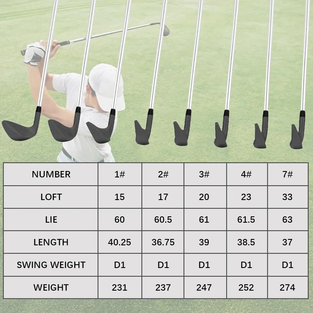 MAZEL Iron Club de golf individual para hombre, cara fresada, eje de acero