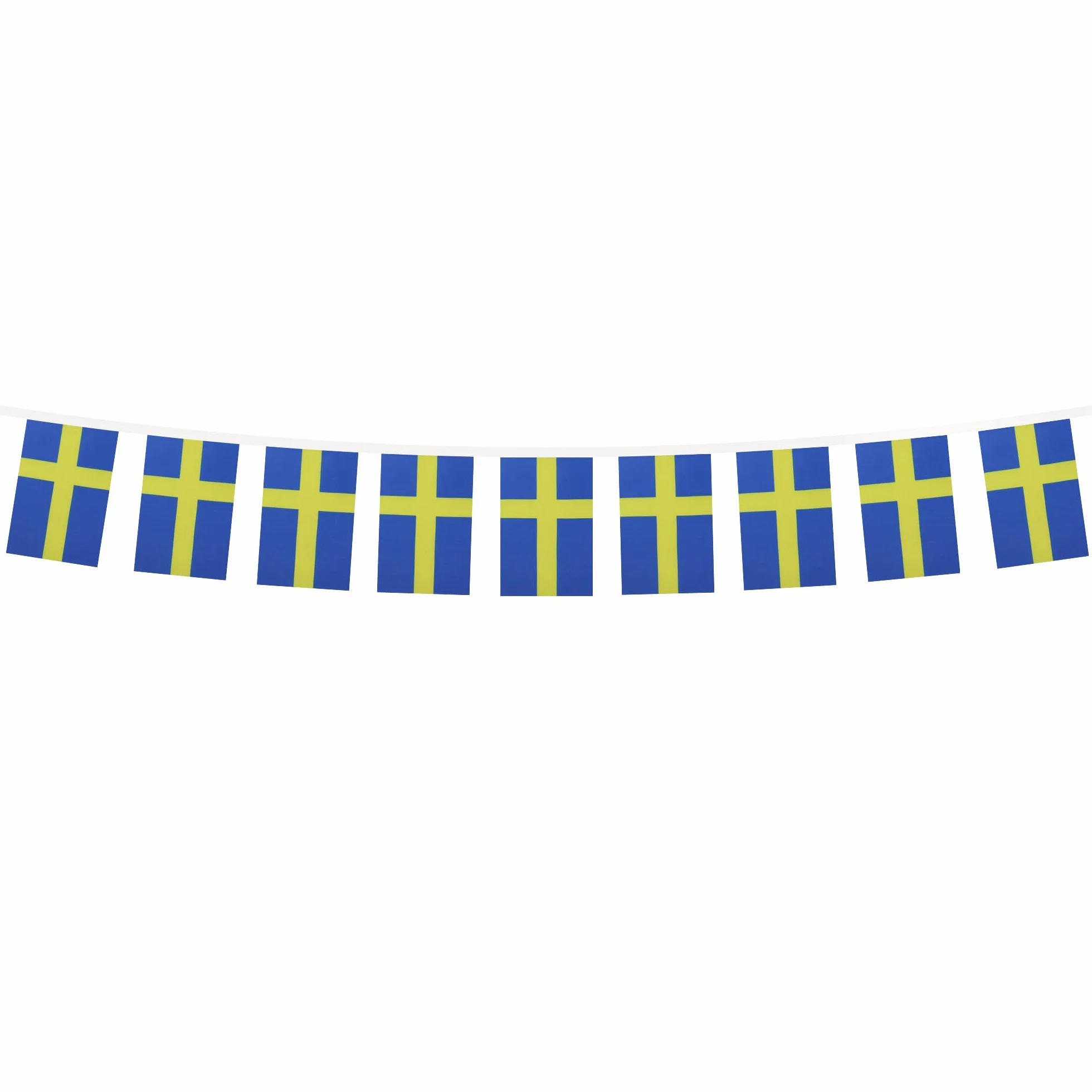 AZ FLAG Guirnalda 6 Metros, 20 Banderas de Suecia 21x15 cm, Bandera Sueca 15 x 21 cm - Banderines Suecos