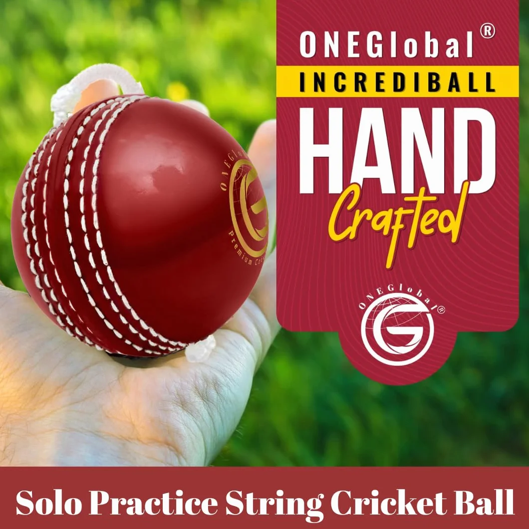 Incrediball Pelota de críquet suave para colgar interiores y exteriores entrenamiento en solitario 1 rojo