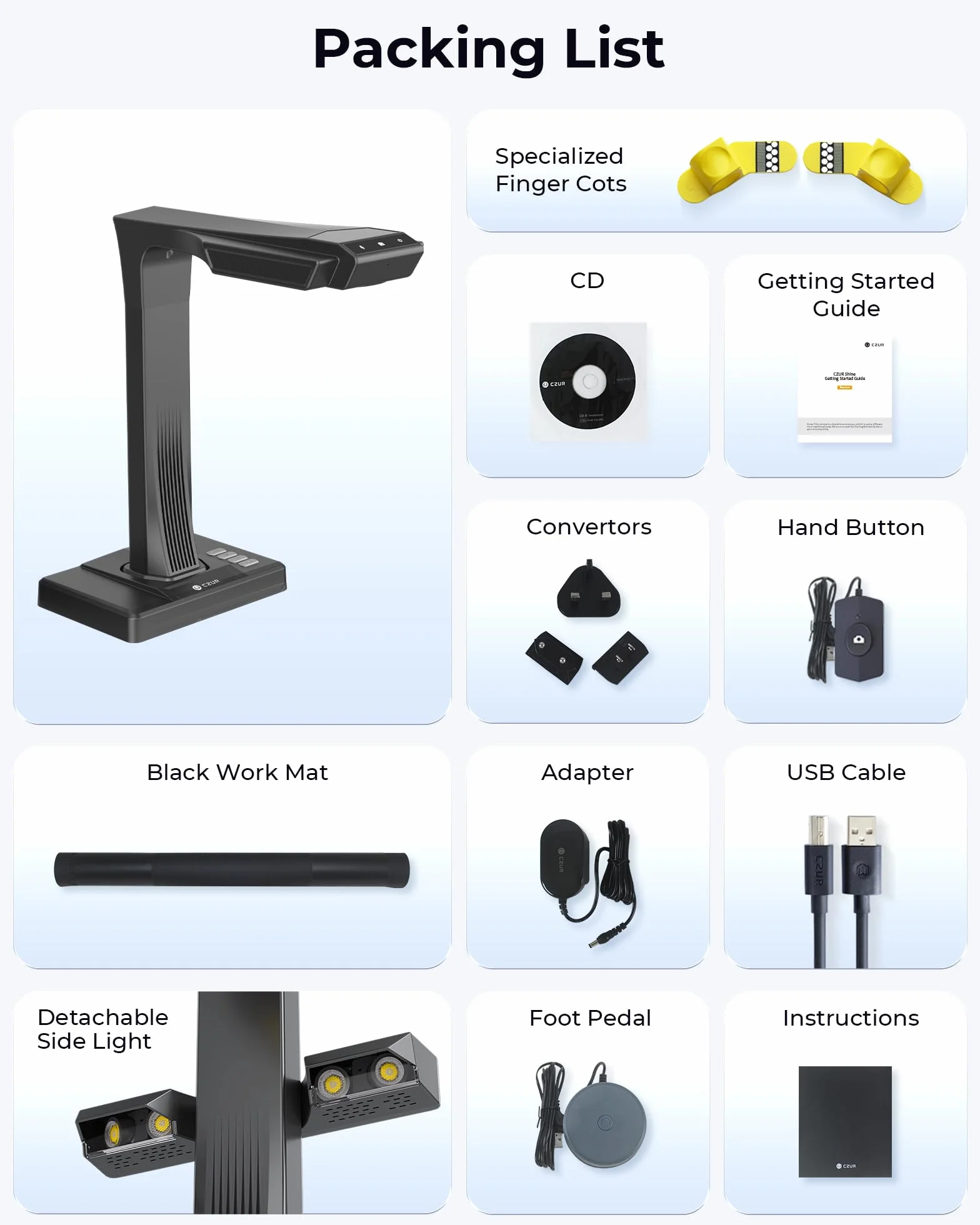 Escáner de Documentos CZUR ET MAX, Profesional de Libros con Cámara UHD 38 MP, Aplanamiento Automático Láser, Escáner A3/A4, Compatible con Windows/macOS/Linux