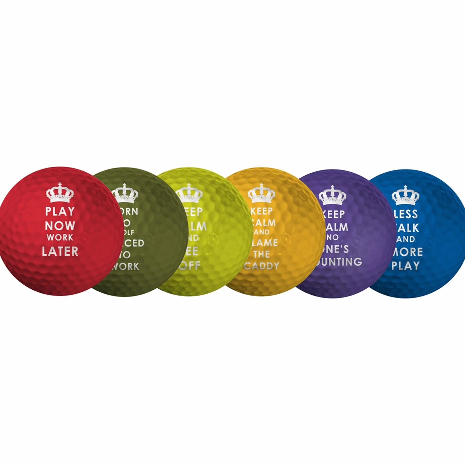 Longridge Pelotas de golf Keep Calm Novelty (paquete de 6) - Varias