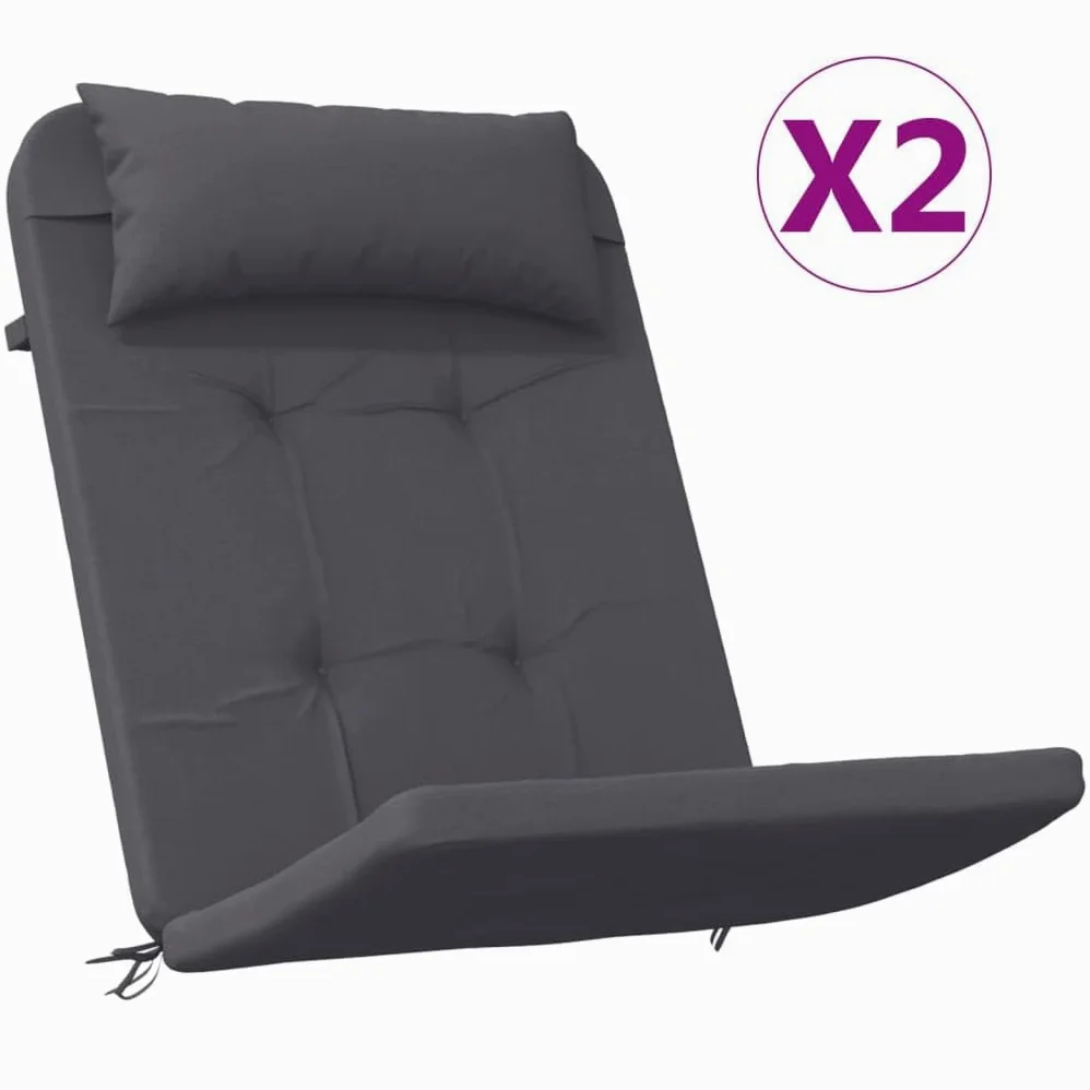 ShGaxin Cojines para Silla Adirondack 2 uds Tela Oxford Gris Antracita, Cojines para Butacas De Jardin, Cojines Sillas Cocina, Cojines para Sillas De Terraza, Cojin Silla Exterior SPU:361830