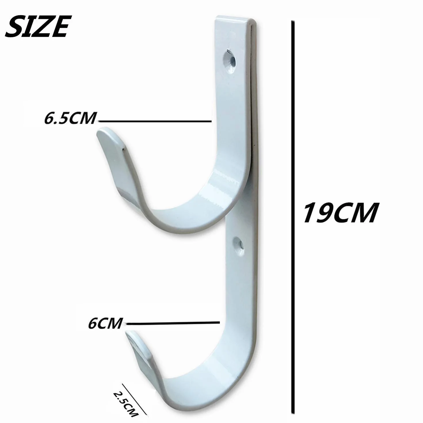 Juego de 2 perchas anchas para poste de piscina, resistentes ganchos de aluminio blanco con tornillos, ganchos perfectos para alberca, postes telescópicos, espumantes, equipo de jardín, etc.