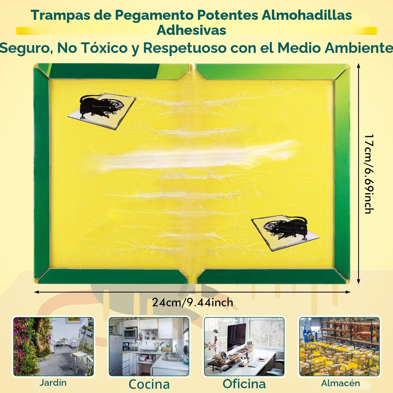 14Pcs Trampa Pegamento Ratones, Profesional Trampas para Ratones Ecológicas, Trampa Adhesiva para Ratas, Potentes Trampas para Ratas Grandes Adhesivas, Trampas Ratas Apto para Cucarachas Y Arañas