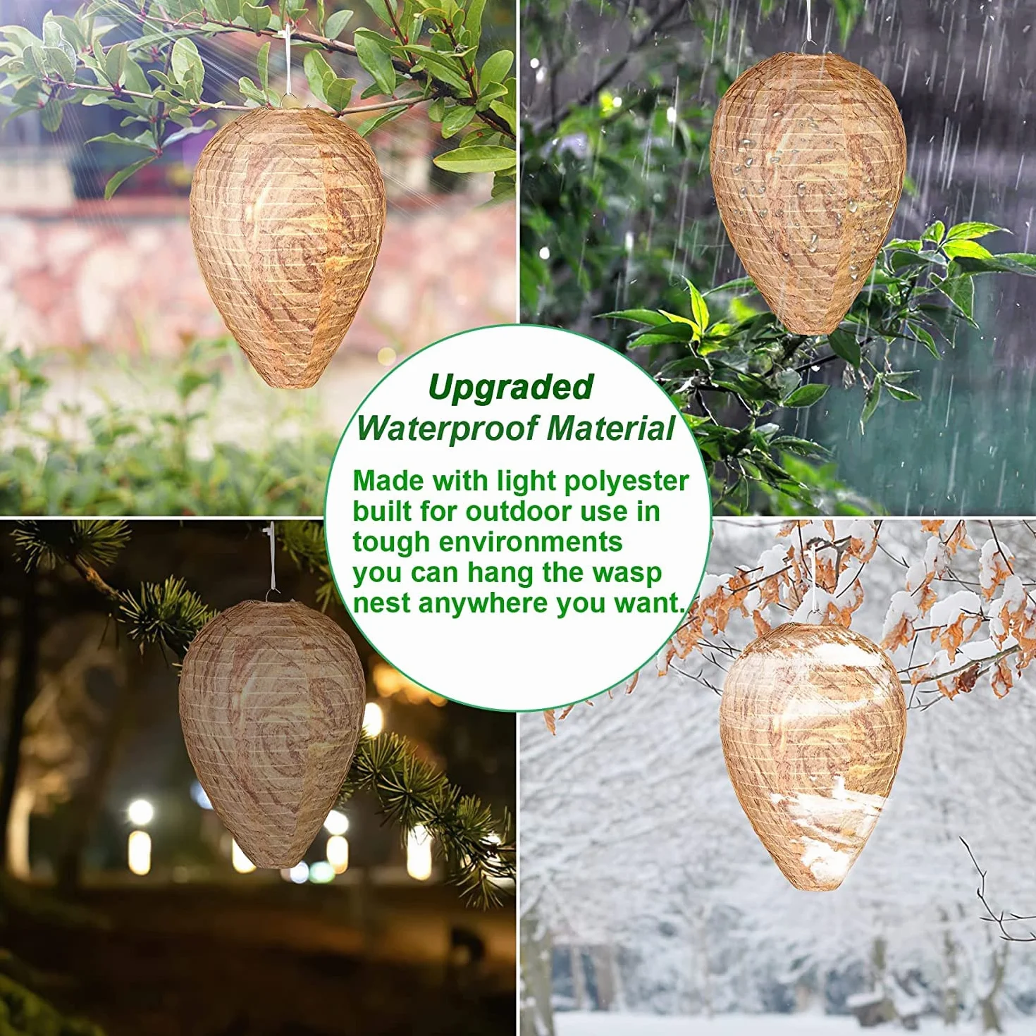 AUGSHY 4 Pcs Nido de Avispas Señuelo, Impermeable Trampa Avispas Exterior, Trampa Avispas para Casa Y Jardín Exterior