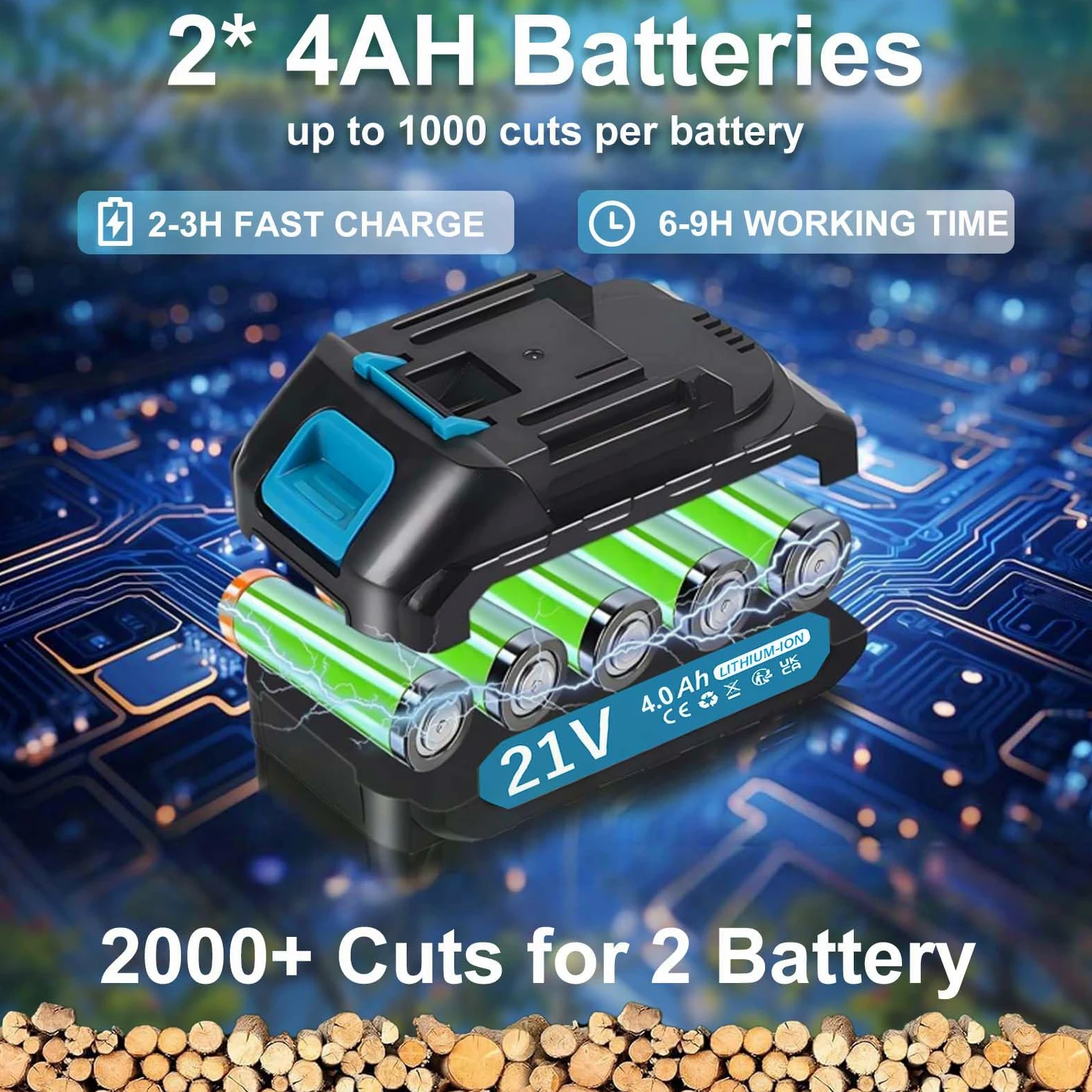 TOPALL Tijeras de Podar Electricas, 40MM Tijeras de Podar Bateria con Palo Telescópicas – Hasta 5M de Alcance, Profesionales Podadora Electrica con 2x4000mAh | 800W Motor Sin Escobillas | Pantalla LCD