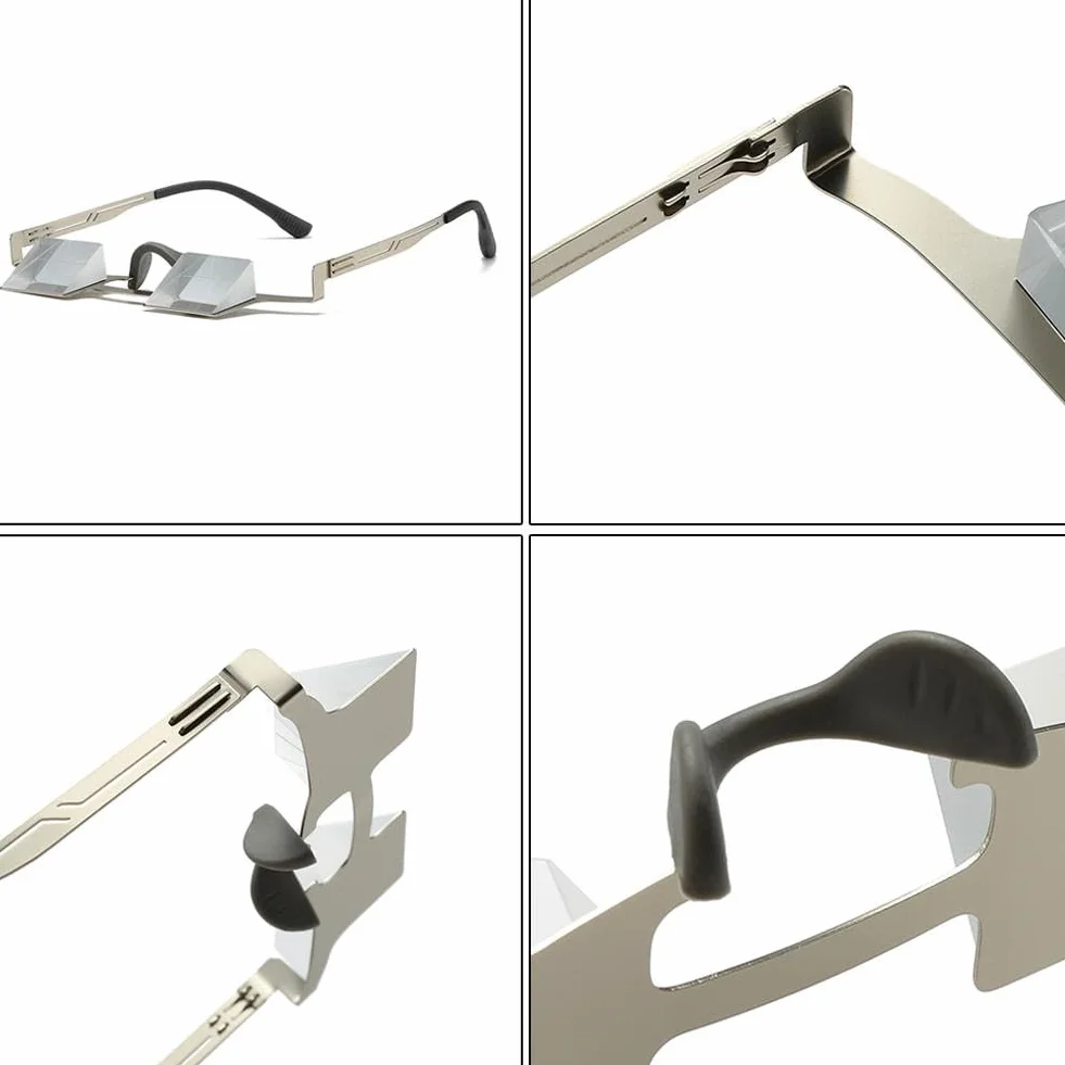 Gafas de Aseguramiento Prism - Lentes de cristal óptico 90° para protección del cuello, marco de titanio ligero, campo de visión amplio