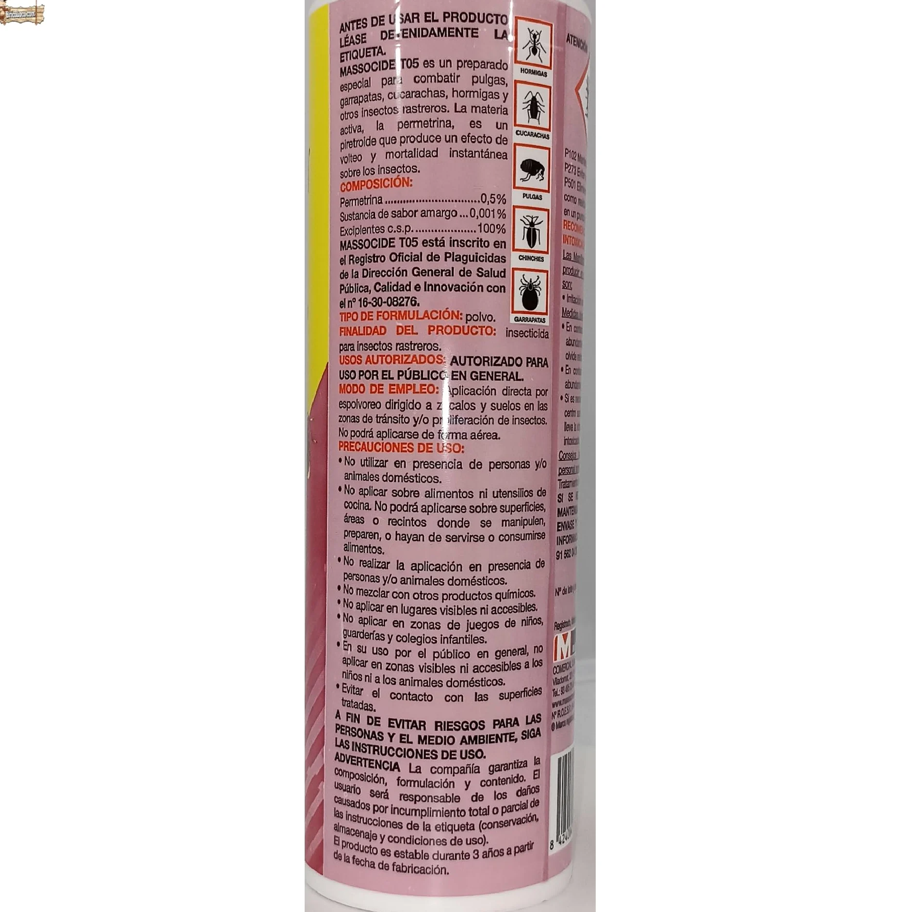 BricoLoco.com Insecticida granulado en Polvo Insectos Rastreros. ¡¡¡ 1.500 Gramos !!! (6X250 grs.). Suelo Exterior e Interior. Hormigas, cucarachas, pulgas, chinches, garrapatas, piojos. (1.5)