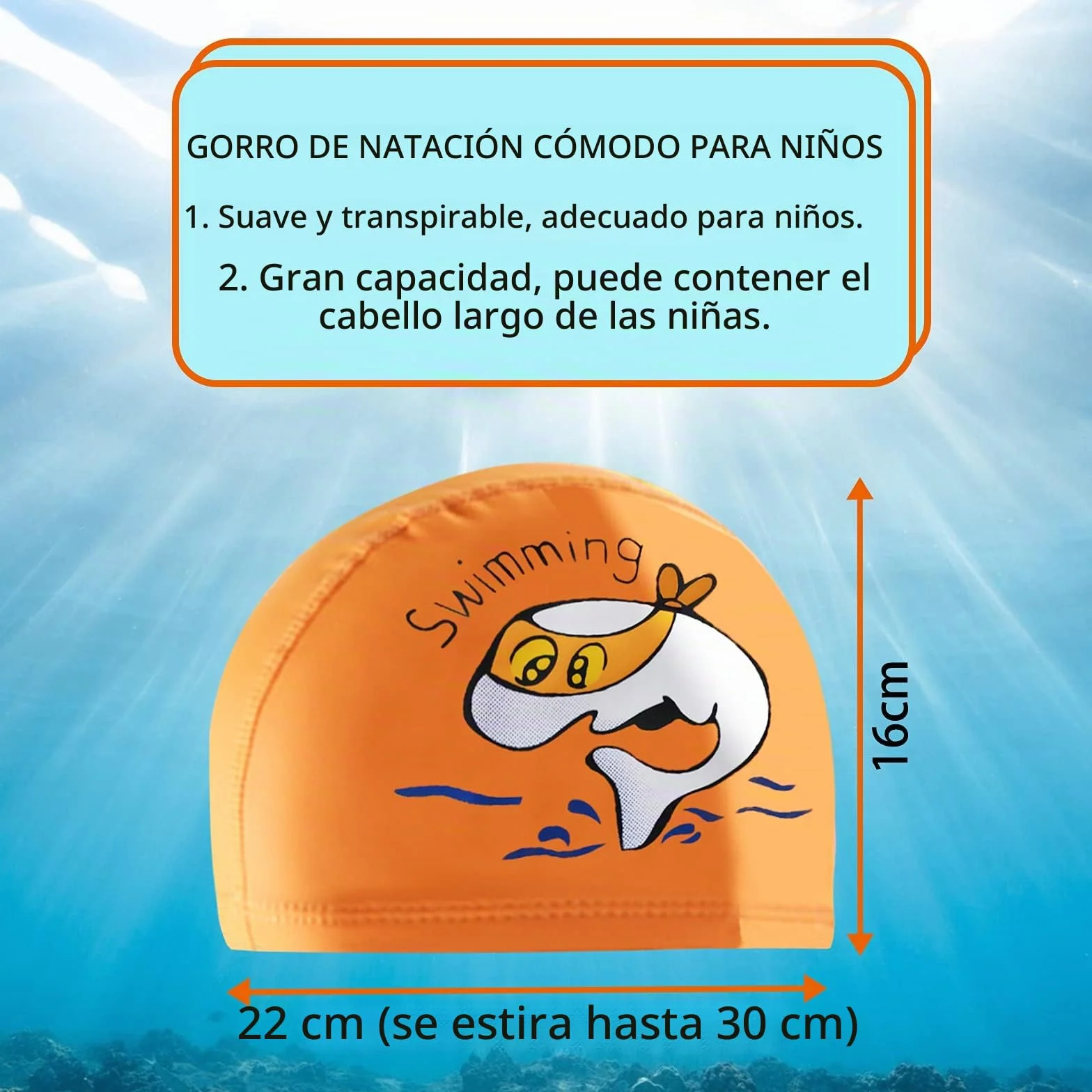 Gorros Natación Niños 2 Unidades - Gorro Piscina Baño 4-10 Años
