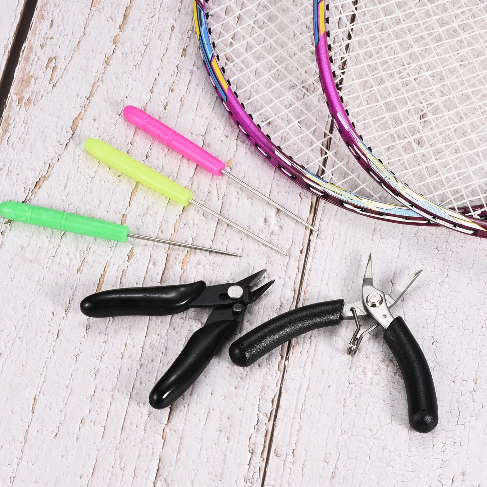PATIKIL Bádminton Raqueta Encordado Punzón 2 Paquetes Herramienta