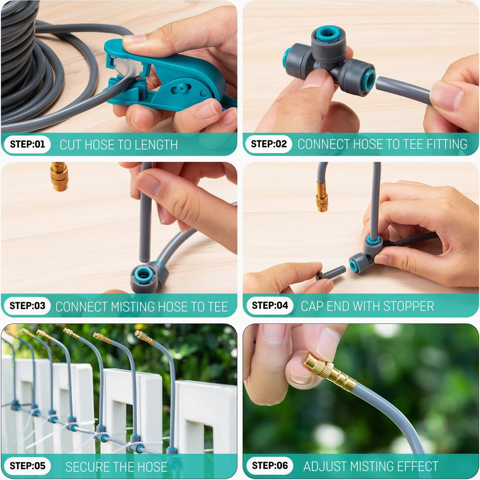 Sistema de riego automático de jardín de 360°, sistema de riego por goteo con control de flujo preciso, sistema de riego de invernadero y sistema de aspersión para invernadero, bancal elevado y