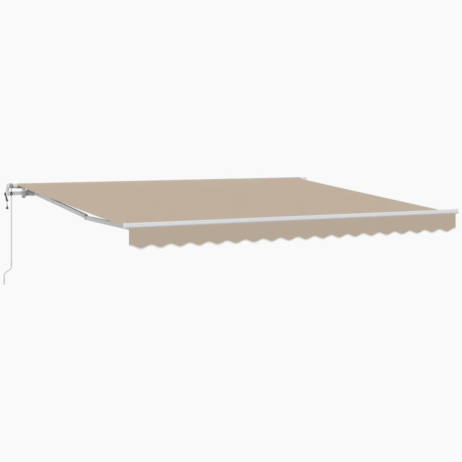 Brokky Toldo Motorizado 4X 3 m Toldo Articulado Eléctrico con Mando a Distancia para Terraza, Jardín-Beige-4 x 3 m-Marco Blanca