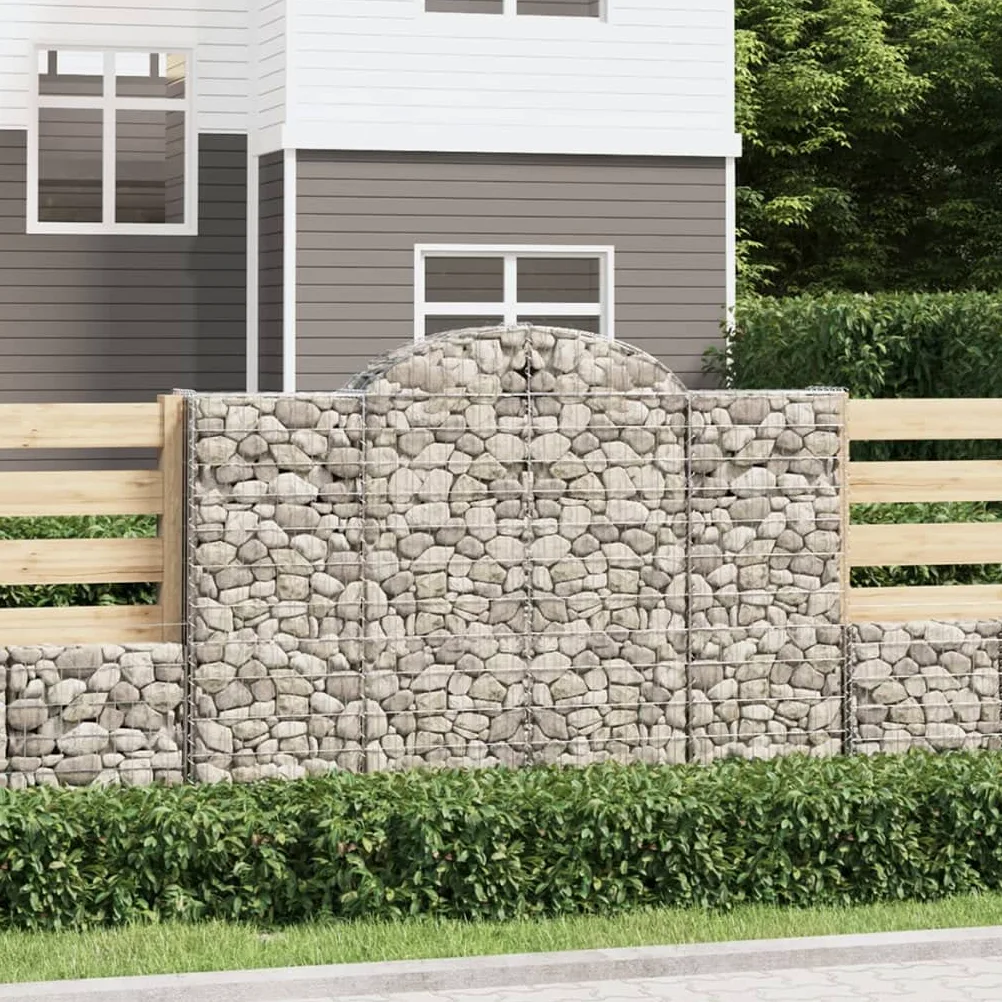 Cestas para gaviones (3 unidades, 200 x 30 x 140/160 cm) | Diámetro de alambre de 3,5 mm, ganchos reforzados, barrera decorativa de jardín, relleno con piedras o grava